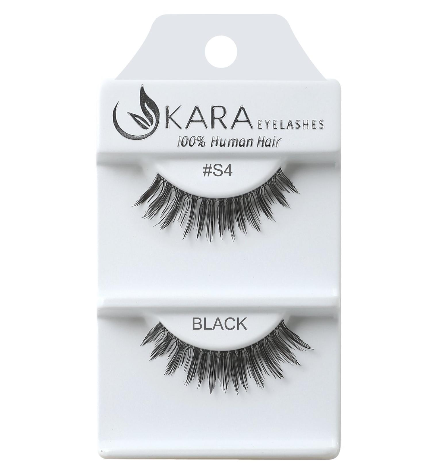 Kara Beauty Human Hair Eyelashes - S4 (Pack of 12)