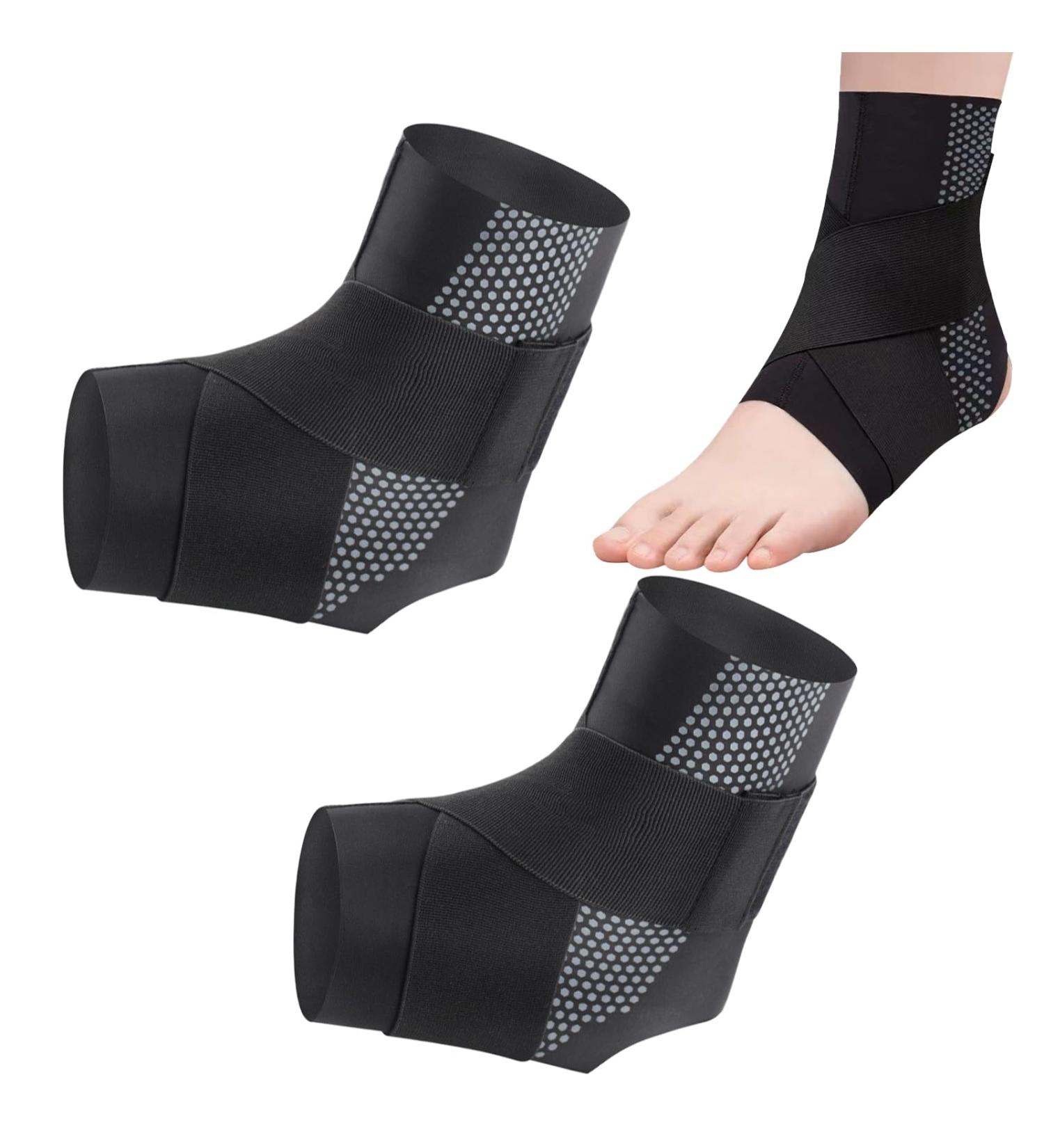 Lightweight Adjustable Lace-up Ankle Support Braces for Injury Recovery - Compression Relief for Men & Women - X-Large Black - Buy Online on GoSupps.com