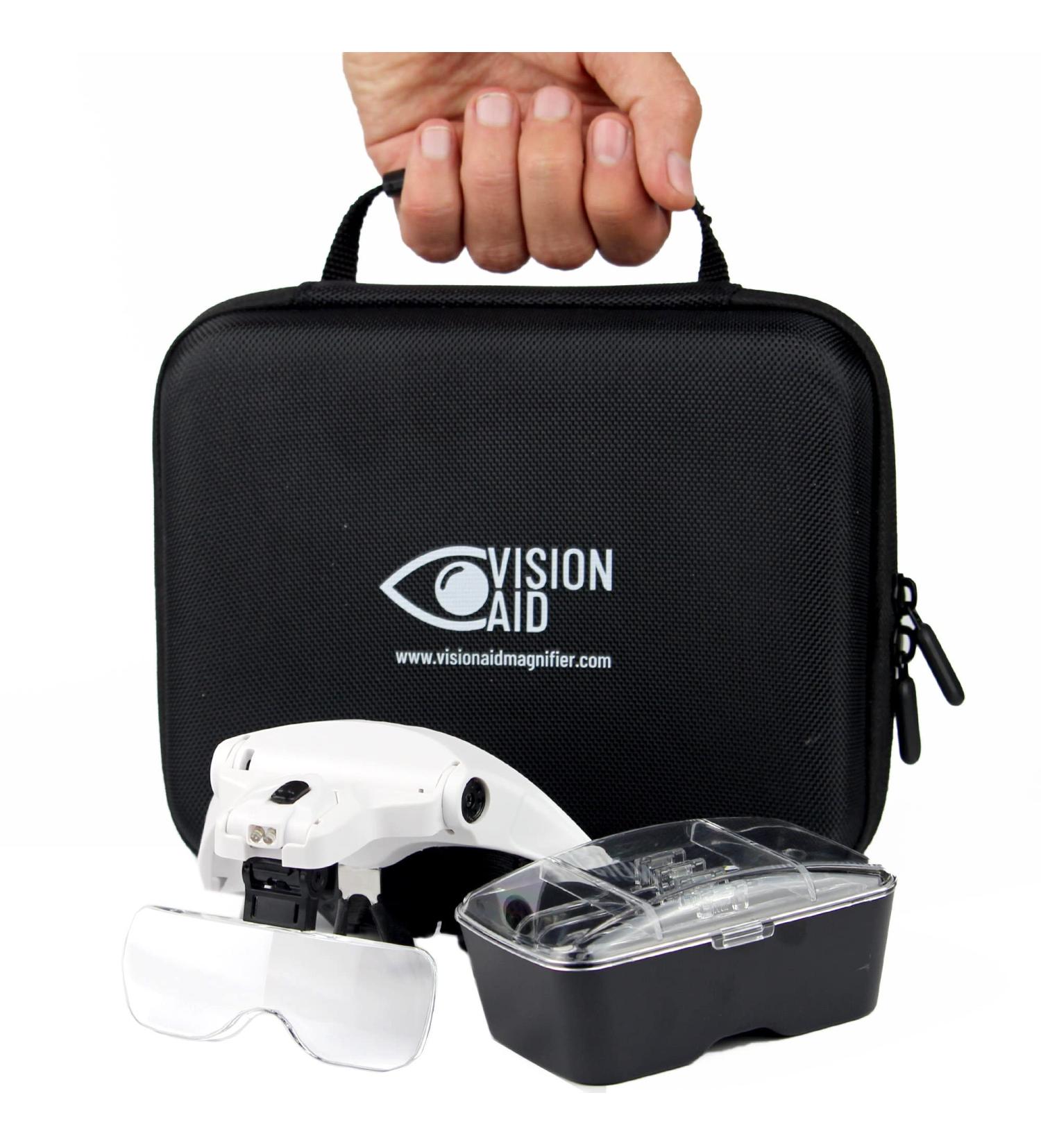 Hands-Free Headband Magnifying Glasses with Light - Ideal for Hobby, Reading, and Jewelry Making - Includes Storage Case - Buy Online on GoSupps.com