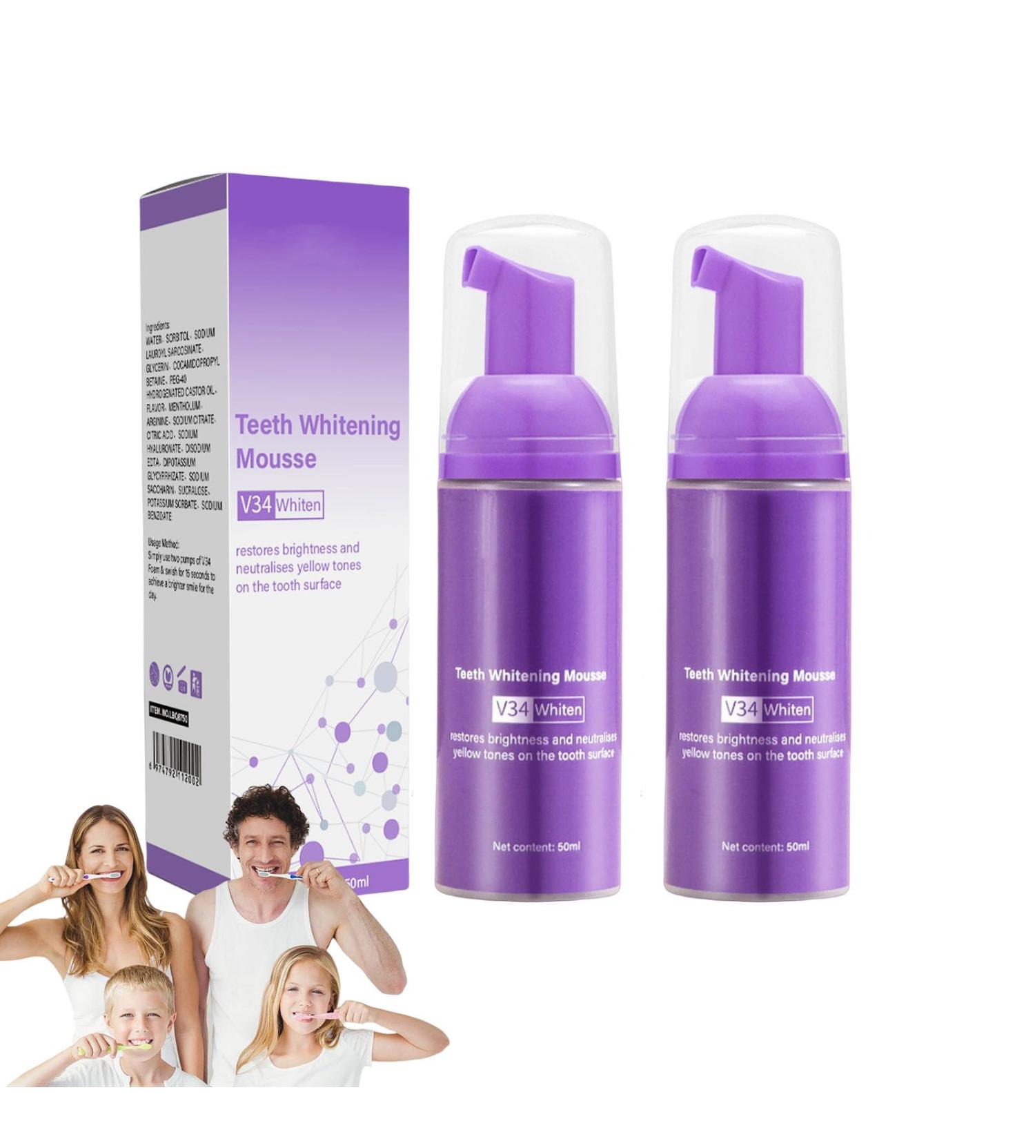 Shop GFOUK Oral Crystal Cleaning Mousse - Purple Toothpaste Foam for Deep Clean (2 PCs) | International Shipping - Buy Online on GoSupps.com