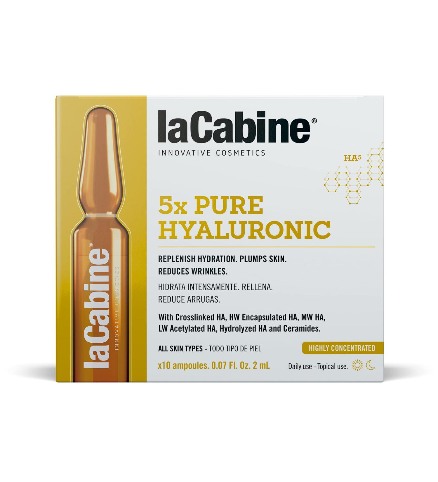 laCabine 5x Pure Hyaluronic Ampoule Serum - Anti-Aging & Plumping with 5 Types of Hyaluronic Acid & Ceramides | International Shipping - Buy Online on GoSupps.com