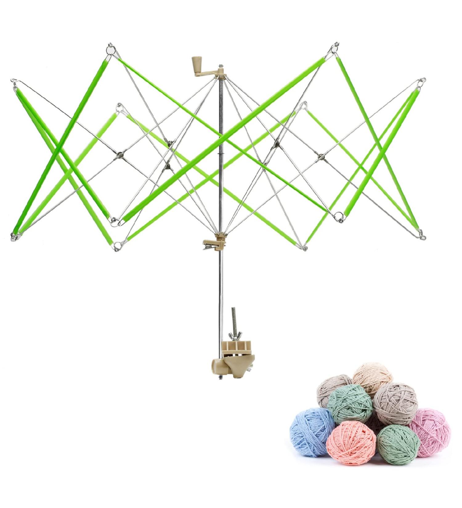 Yarn Swift Umbrella Swift Yarn Winder | Hand-Operated Tabletop Knitting Ball Winder for Fiber, Wool, String, Thread, Skein Holder - Buy Online on GoSupps.com