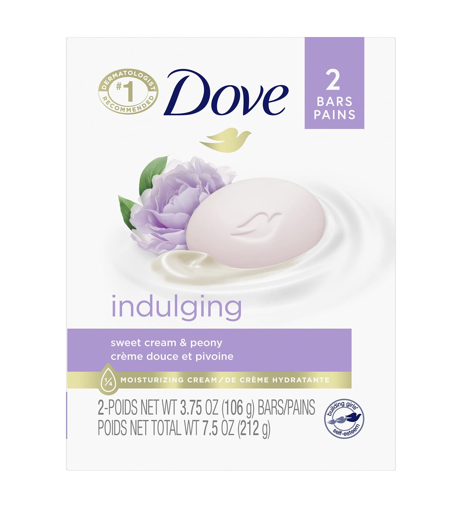 Dove Beauty Bar Peony, Gentle Skin Cleanser and Moisturizer, 3.75 oz (Pack of 2) - Buy Online on GoSupps.com