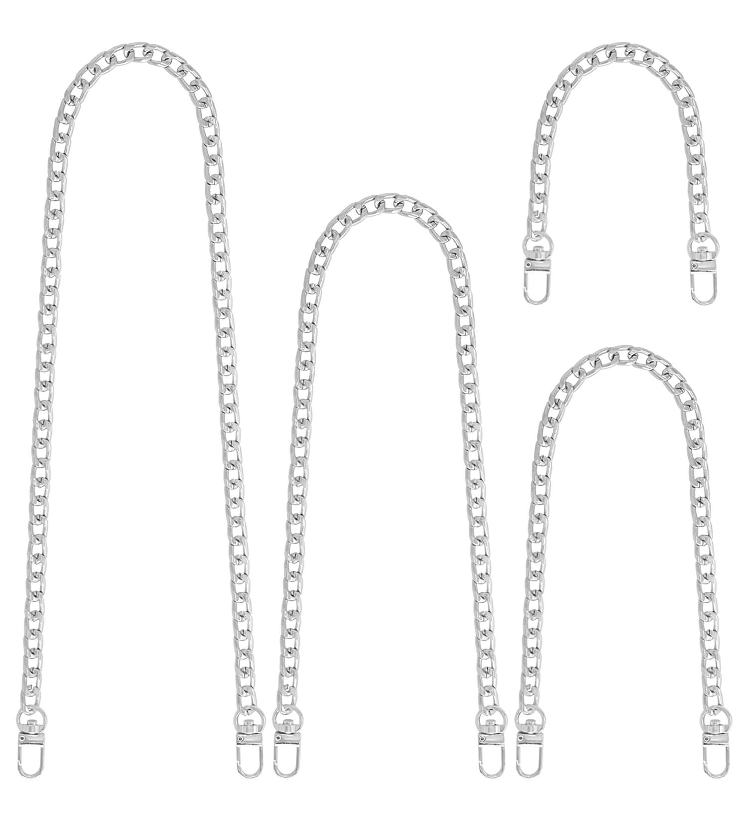 Yuronam 4 Different Sizes Flat Purse Chain Iron Bag Link Chains Shoulder Straps Chains with Metal Buckles Hook for Replacement  DIY Handbags Crafts  47.2/31.5/15.7/7.9 Inches(Silver) Multi size Silver - Buy Online on GoSupps.com