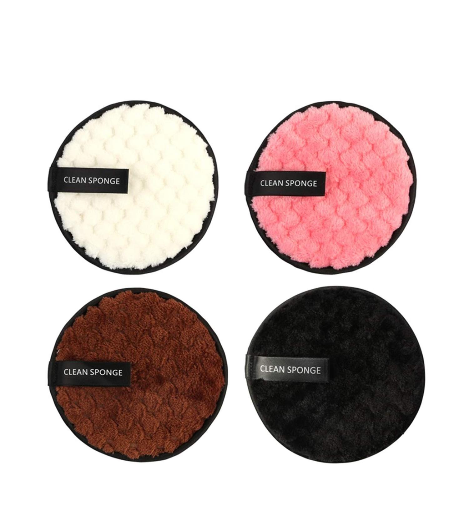Reusable Makeup Remover Pads - Eco-Friendly Microfiber Cotton Cleansing Puff (4PCS) - Buy Online on GoSupps.com