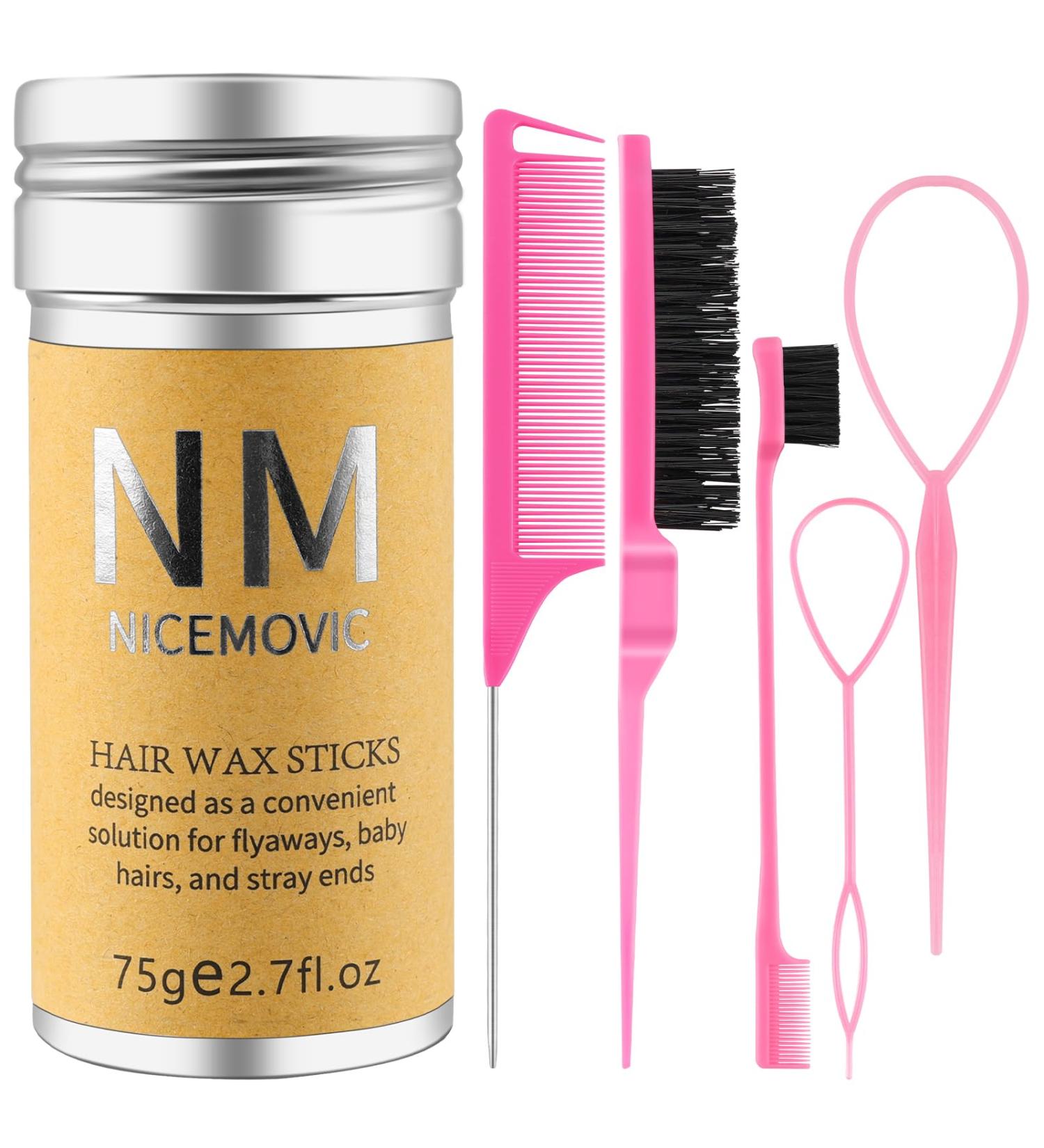 Hair Wax Stick Set for Flyaways - Trendy Styling Tools for Women Girls & Teens | Perfect Christmas & Birthday Gifts - Pink - Buy Online on GoSupps.com