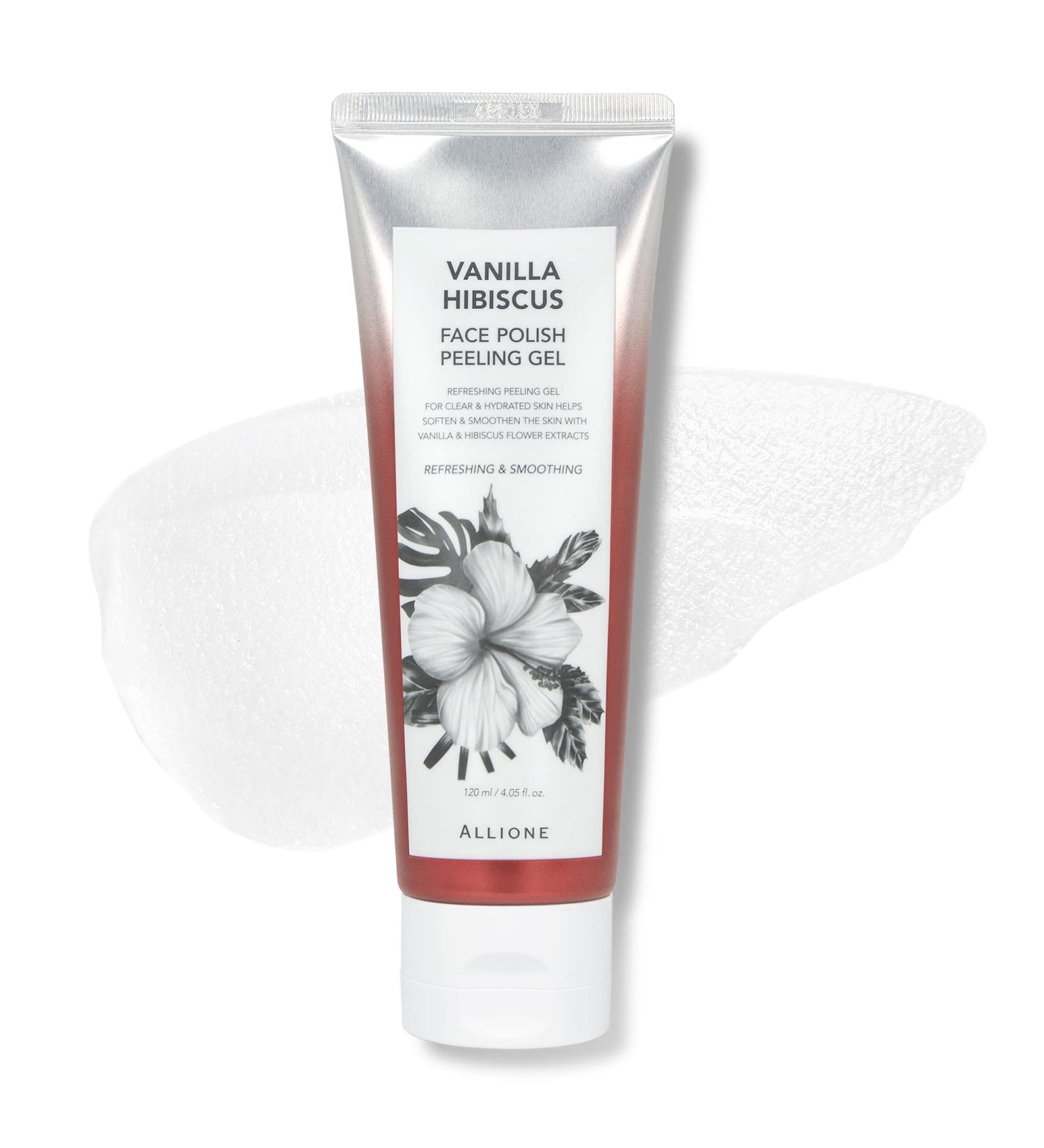 Face Polish Peeling Gel Vanilla Hibiscus 120ml | Korean Exfoliator for All Skin Types | Gentle Face Scrub for Sebum Pore Care & Dead Skin Removal - Buy Online on GoSupps.com