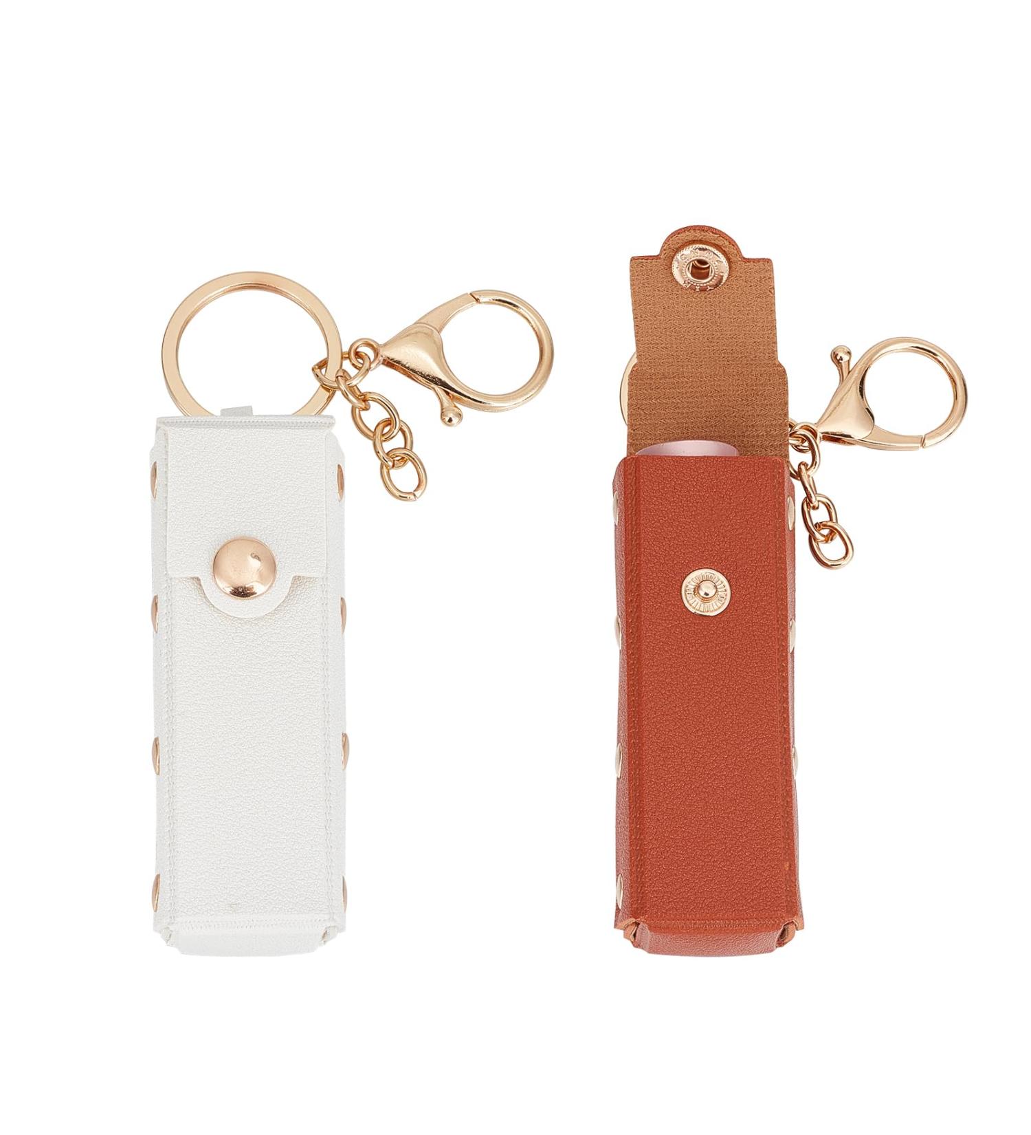 NICENEEDED 2 Pack Lipstick Organizer Keychain | Portable Leather Lipstick Case & Lip Gloss Bag for Women | Travel Storage Holder for Lip Balm & Lipstick - Buy Online on GoSupps.com