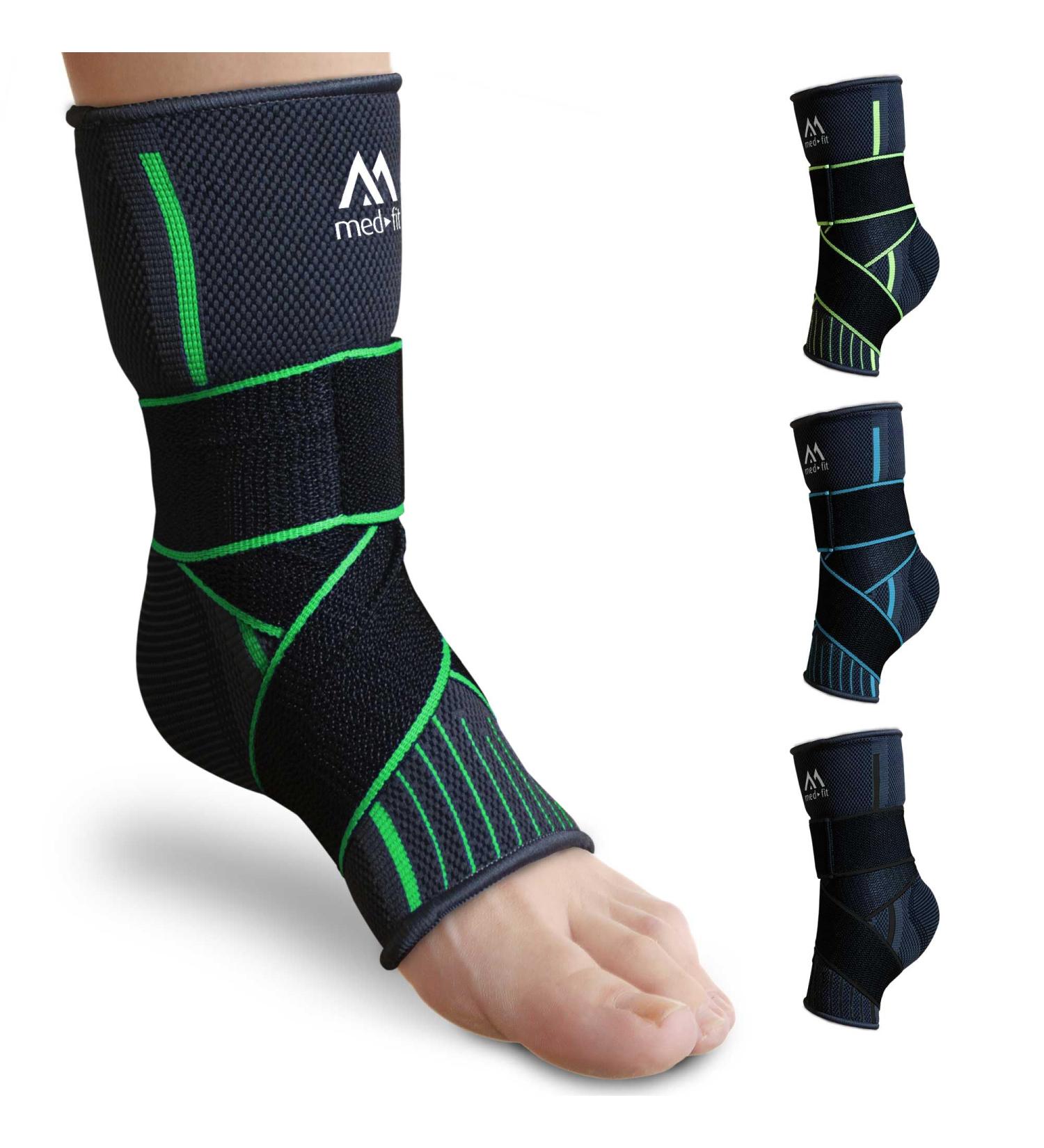 med-fit Stride-Flex Ankle Support 3D fabric technology 360 degrees of compression. Ideal for Ligament Damage Sprained Ankle Plantar Fasciitis Joint Pain and Tendonitis (1 Green Medium) Medium Green 1 - Buy Online on GoSupps.com