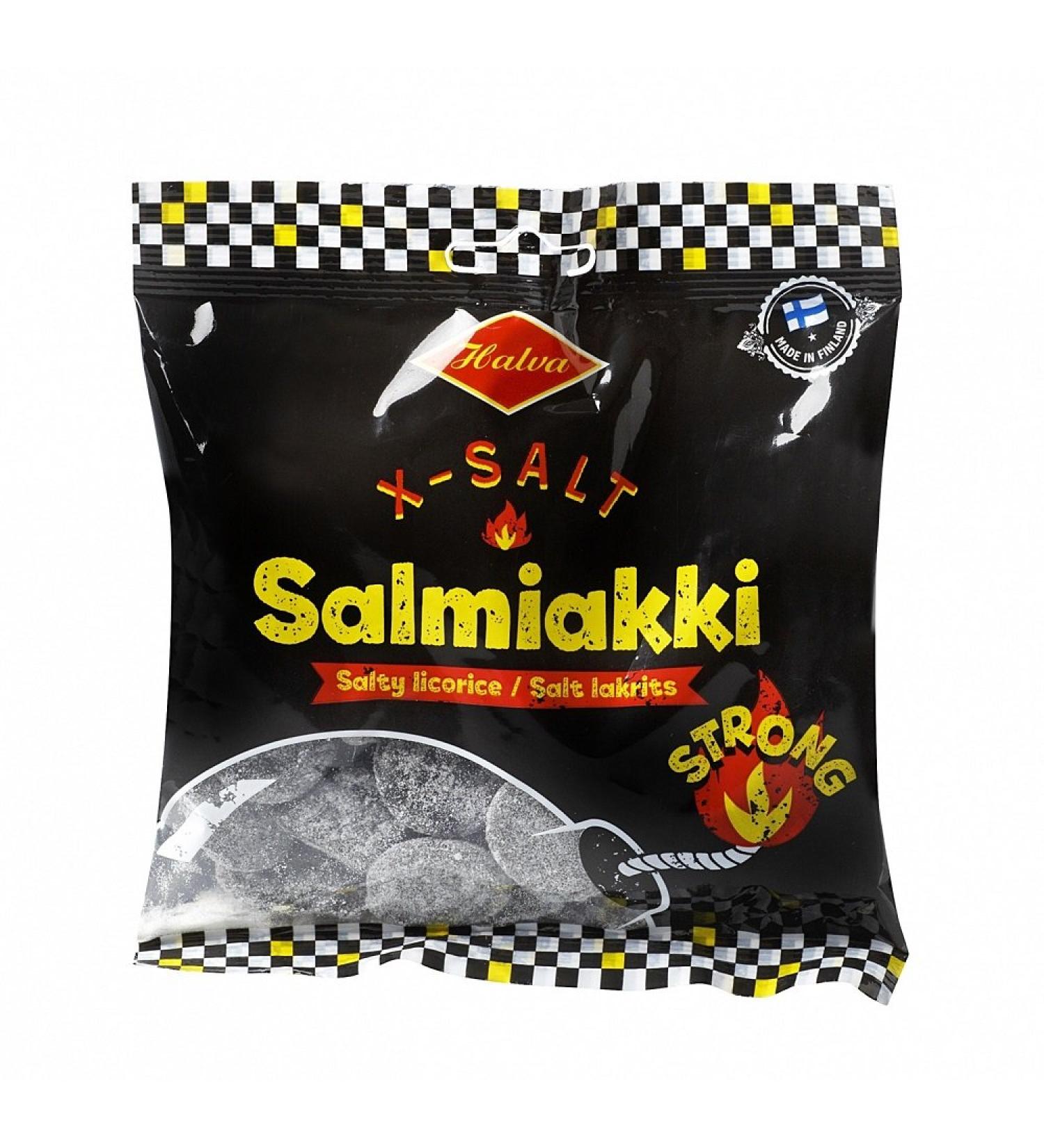 Halva X-Salt Salmiakki 120g Salty Licorice Finland (Set of Two)