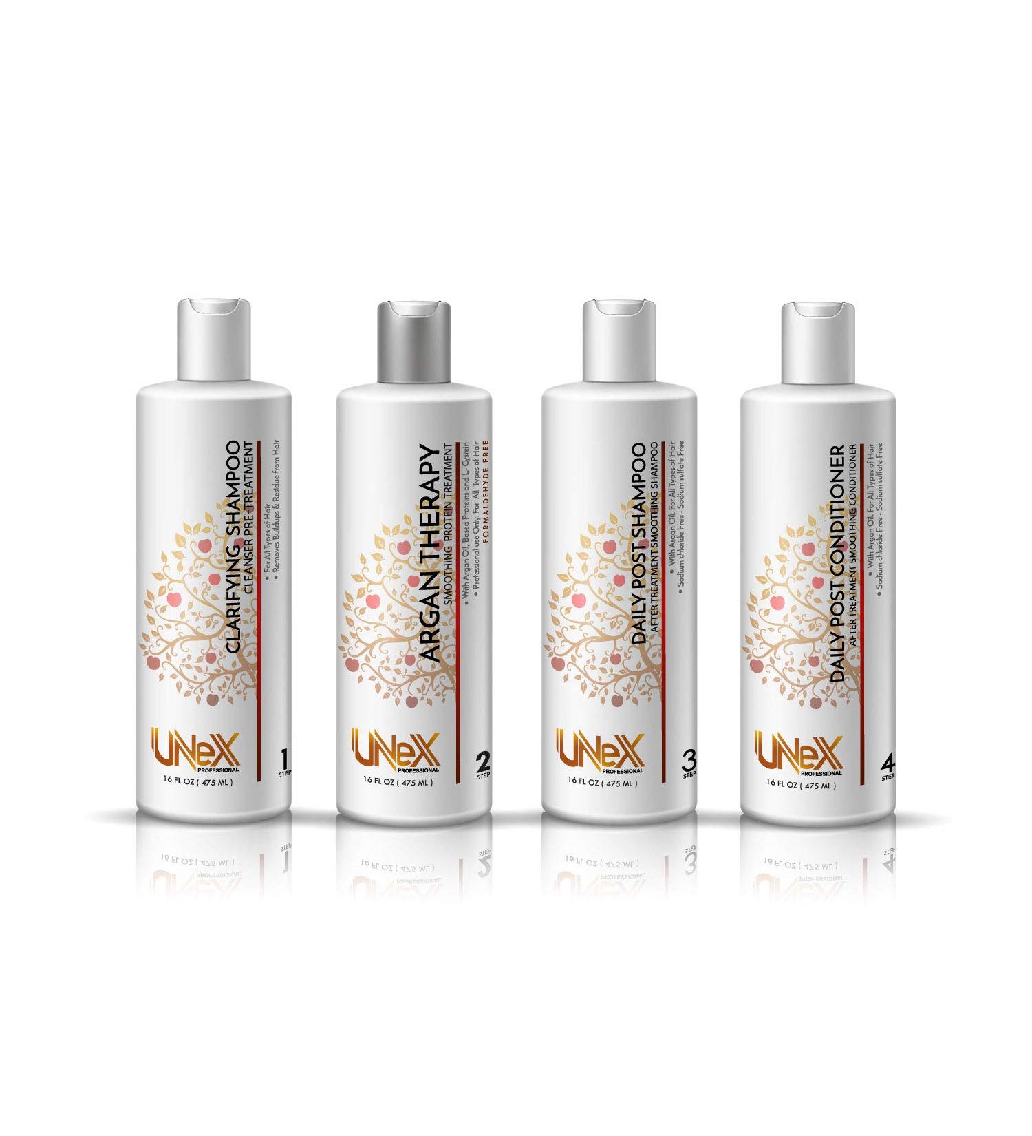 UNEX PROFESSIONAL UNEX ARGAN PROTEIN THERAPY FULL KIT 475ml (16oz) Formaldehyde Free - MADE IN USA
