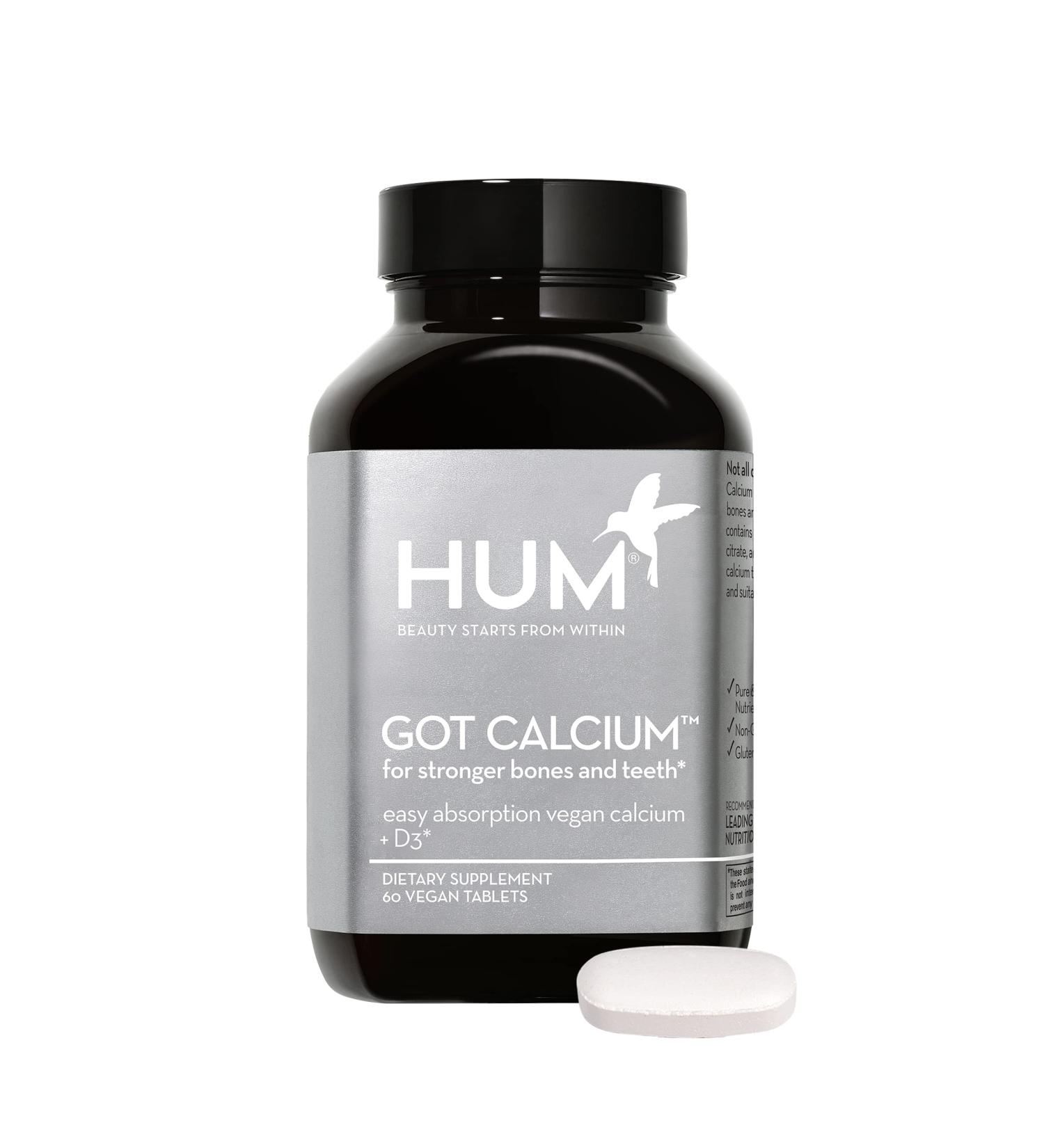 HUM Got Calcium - Vegan Bone & Teeth Supplement | Enhanced Absorption (60 Vegan Tablets) - Buy Online on GoSupps.com