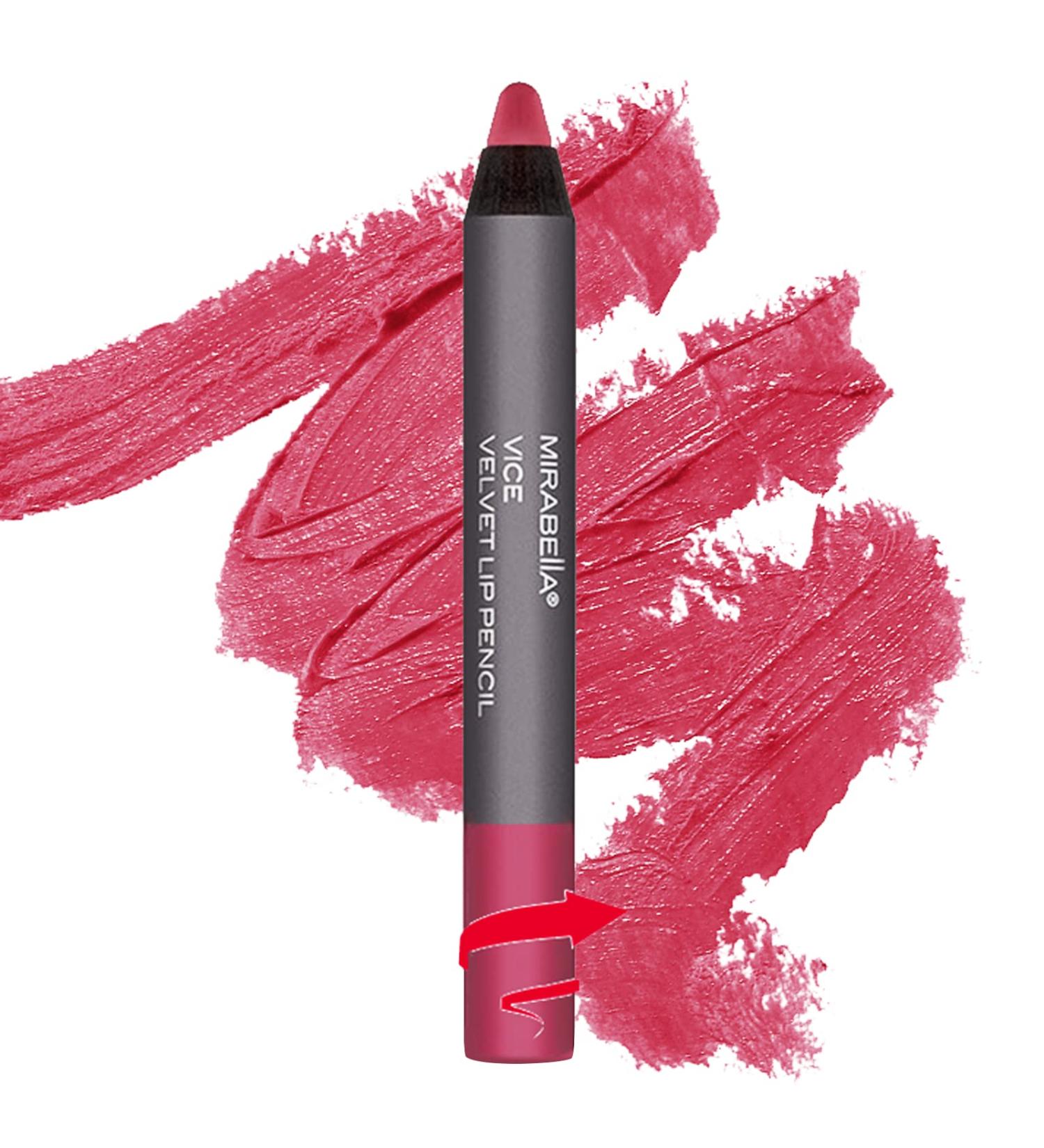 Mirabella Velvet Lip Pencil Vice - Stay All Day | Moisturizing & Long-Lasting Matte Lip Liner - Buy Online on GoSupps.com