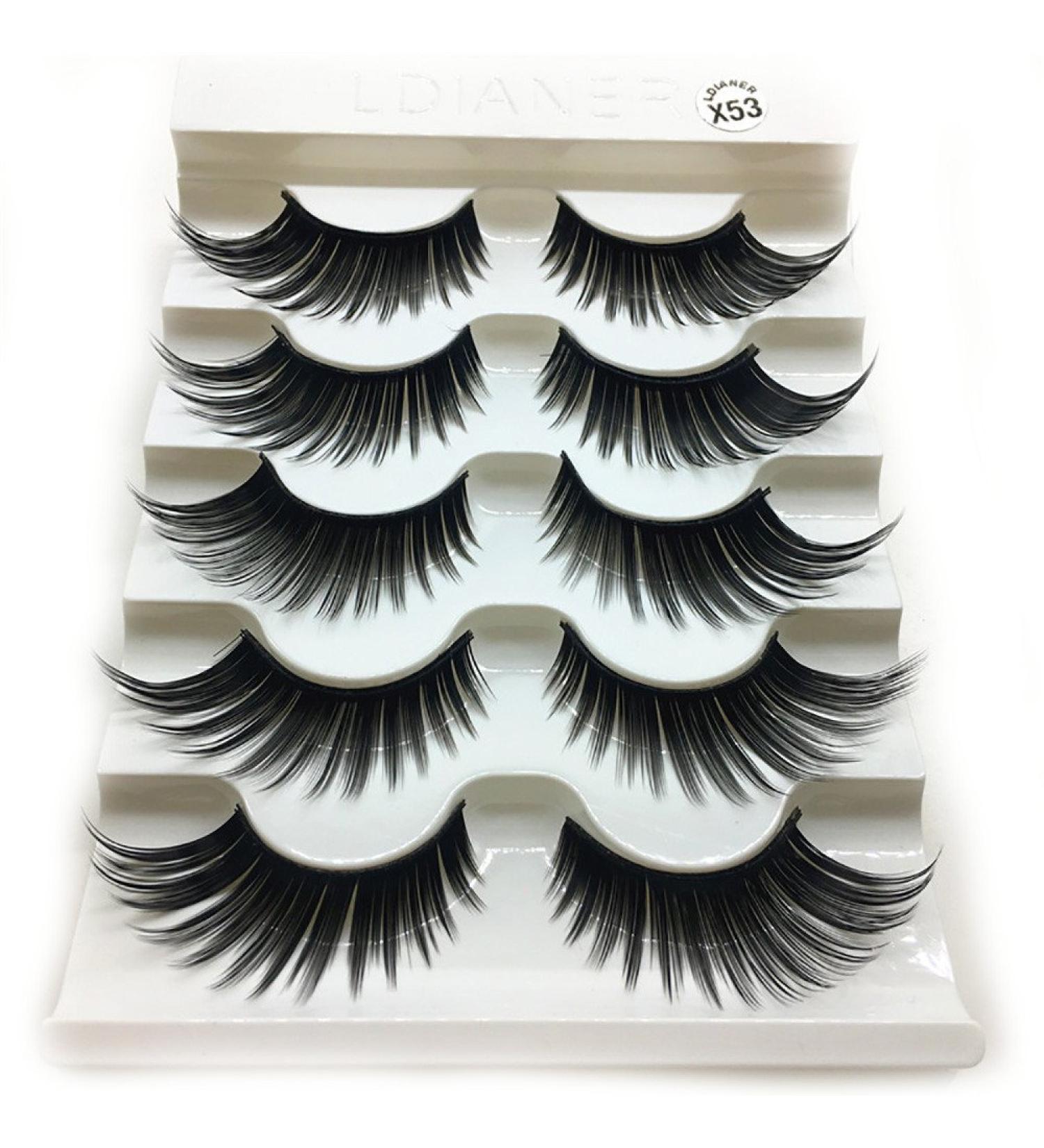5 Pairs 5D False Eyelashes - Handmade Thick Fluffy Artificial Eyelashes for Makeup & Cosplay - Long-Lasting Black Nerzimitat - Buy Online on GoSupps.com