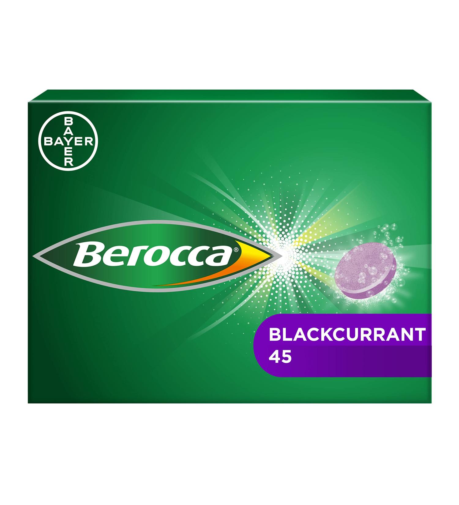 Berocca Blackcurrant Flavour 45 Effervescent Tablets - Buy Online on GoSupps.com