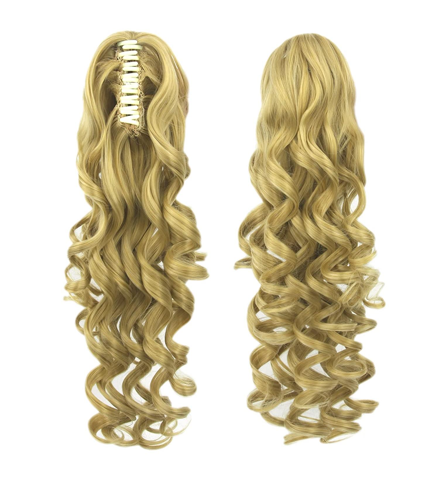IMISSU Long Curly Claw Ponytail Clip On Hair Extension Pony Tail Hair Piece (Blonde 27/613) - Buy Online on GoSupps.com