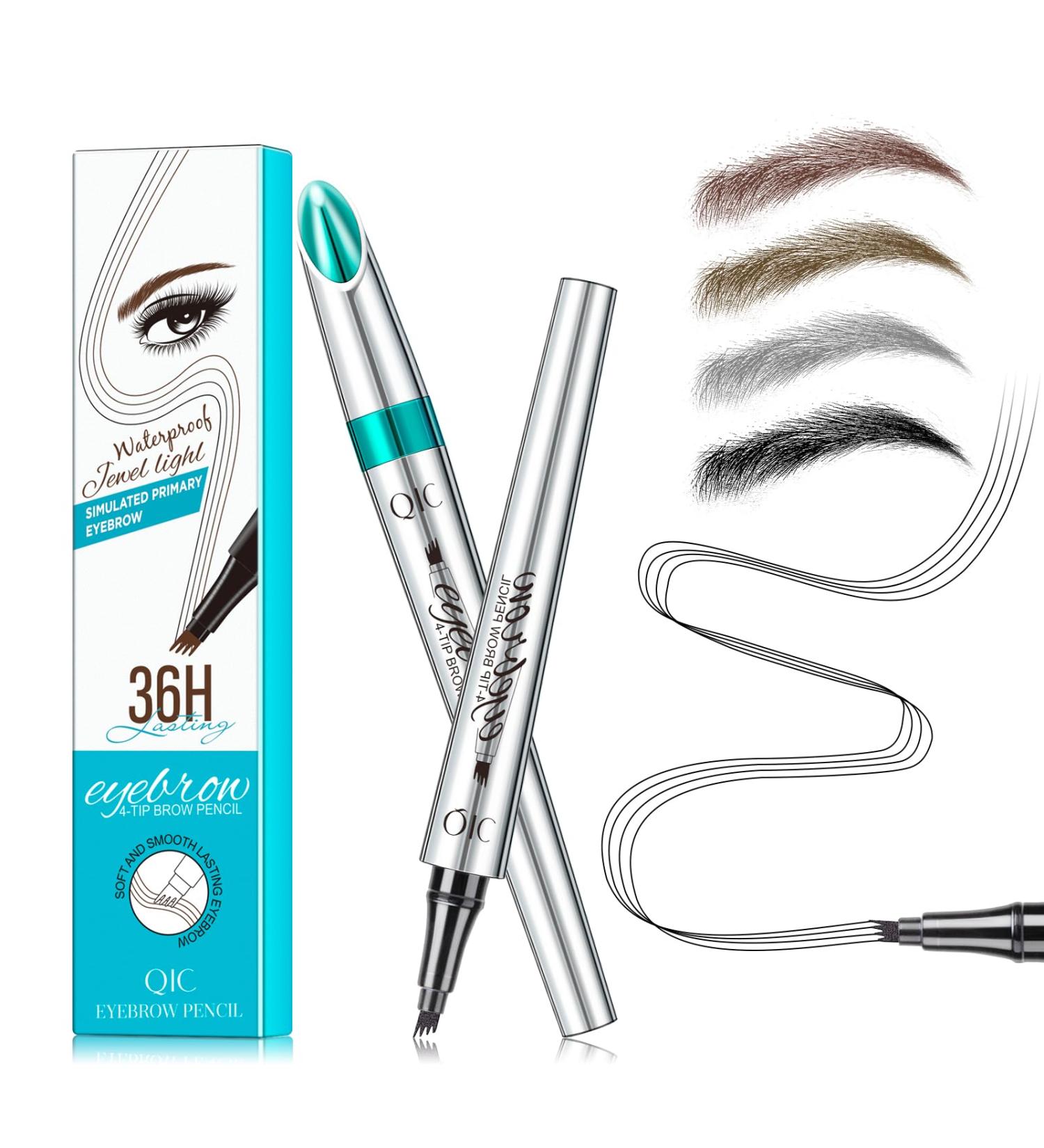 Eyebrow Pencil - Long Lasting Waterproof Long Lasting Fork Tip Tattoo Eyebrow Pen for Natural Hair to Defined Brows (Black) - Buy Online on GoSupps.com