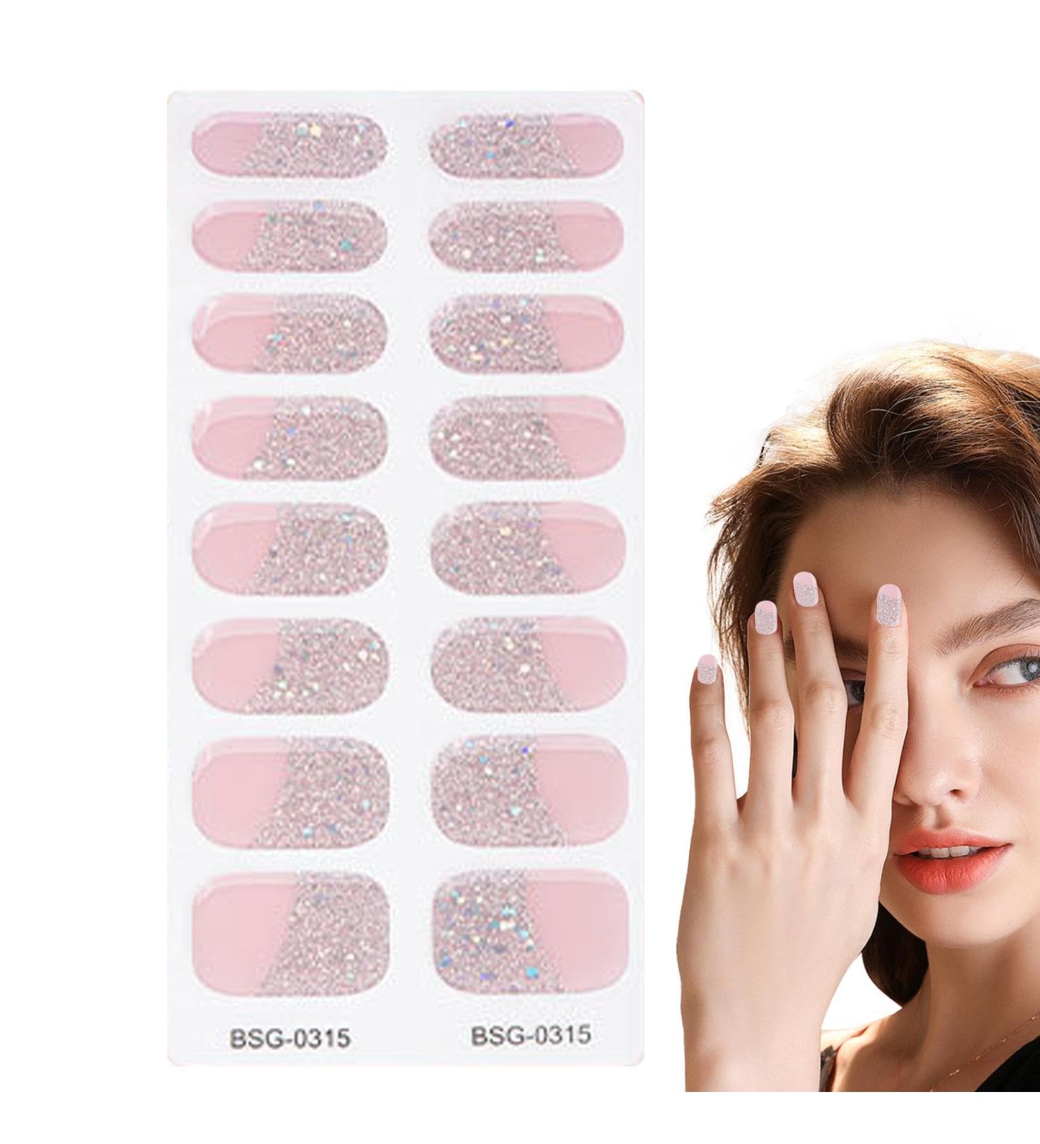 Semi-Cured Nail Wraps Natural Gloss Gel Nail Strips | Adhesive Nail Polish Strips Fingernail Manicure Stickers Salon-Quality Finish Easy Application - Buy Online on GoSupps.com