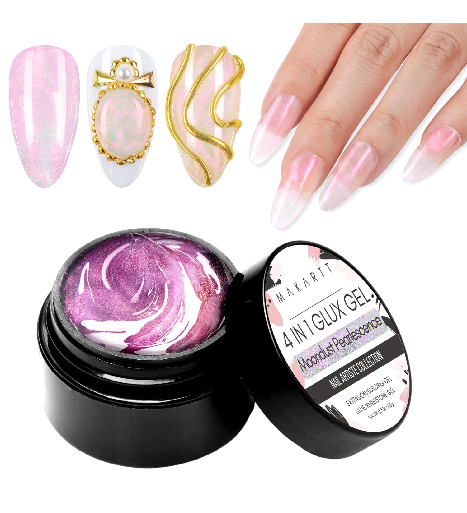 Makartt 4 in 1 Solid Builder Gel for Nails - Nail Extension, Sculpting, & Rhinestone Adhesive with Hard Gel Finish | Moondust Pearlescence | Nail Lamp Required - Buy Online on GoSupps.com