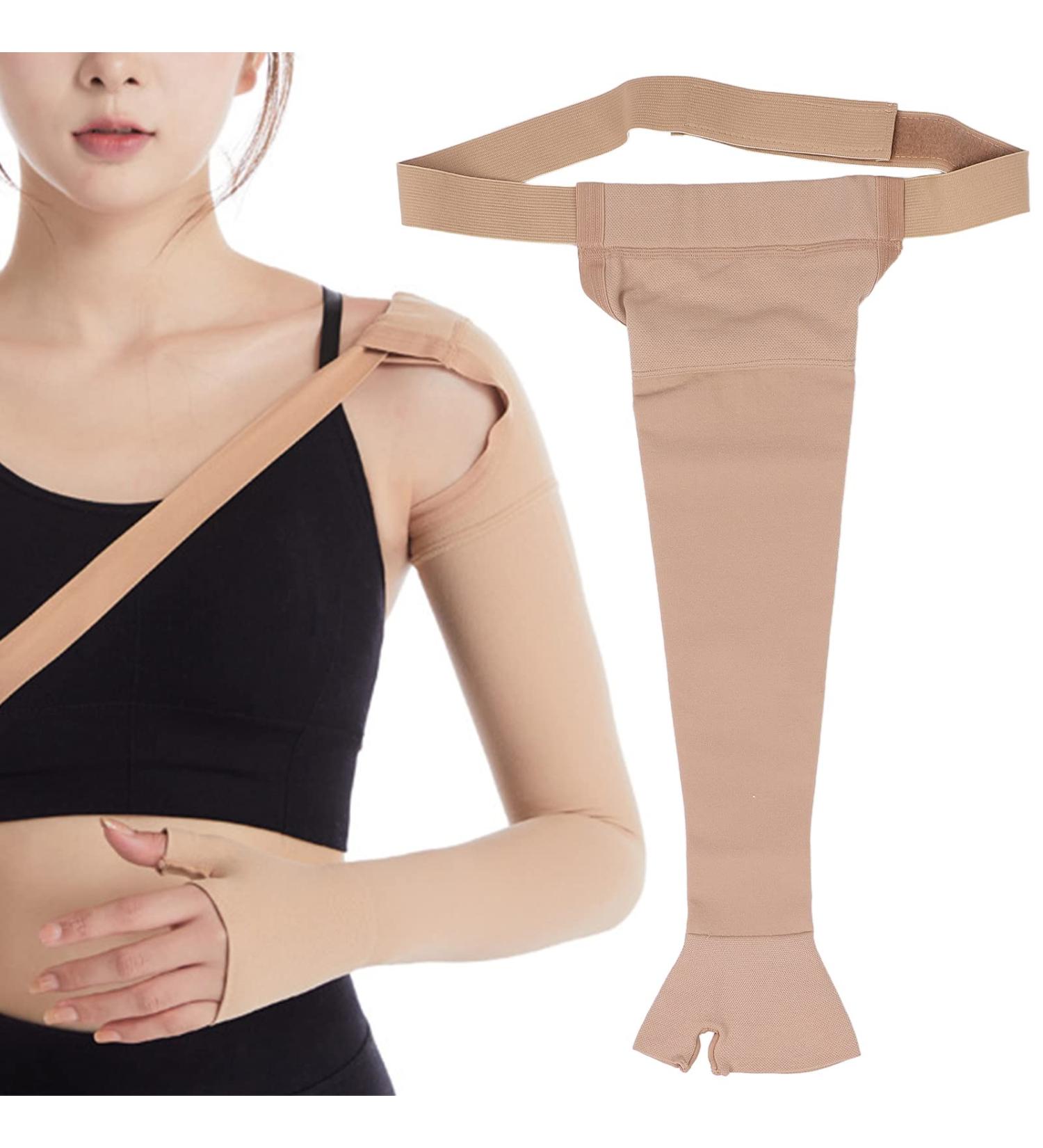 Lymphedema Compression Arm Sleeve - Post Mastectomy Support Thumb Edema Relief Swelling Control (M-Left) - International Shipping Available - Buy Online on GoSupps.com