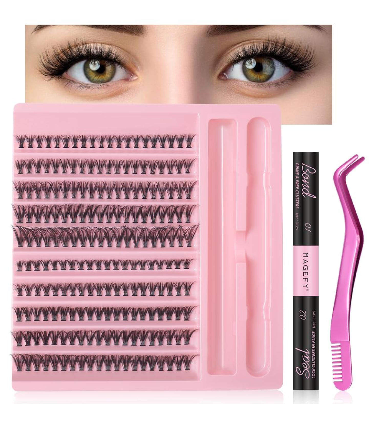 DIY Lash Extension Kit - 200pcs Individual Cluster Lashes (30D & 40D 8-16mm) | D Curl Eyelash Extensions with Bond Seal & Applicator Tool - Perfect for Home Use - Buy Online on GoSupps.com