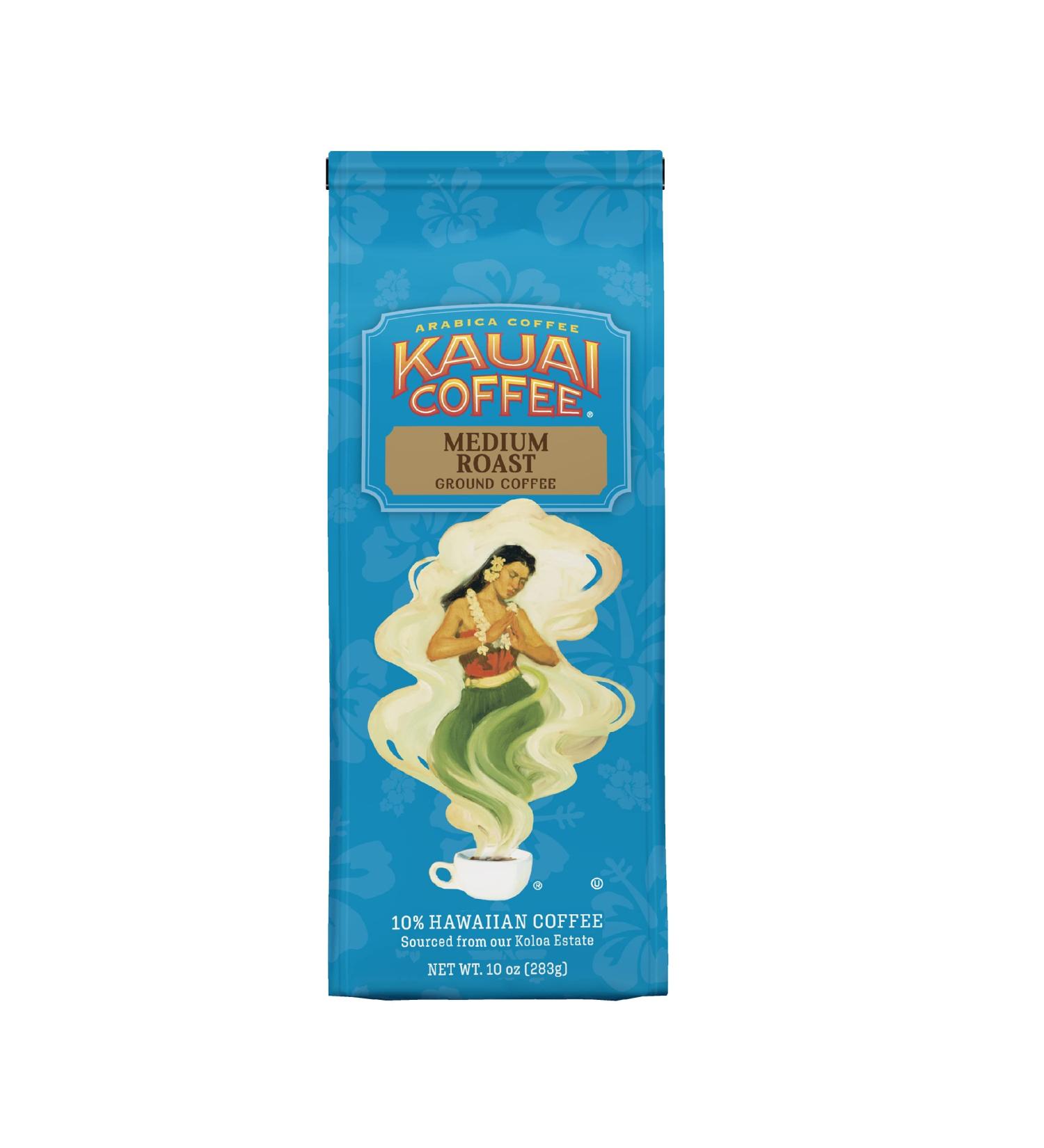 Kauai Coffee Koloa Estate Medium Roast Hawaiian Premium Ground Coffee 283g Bag - Buy Online on GoSupps.com