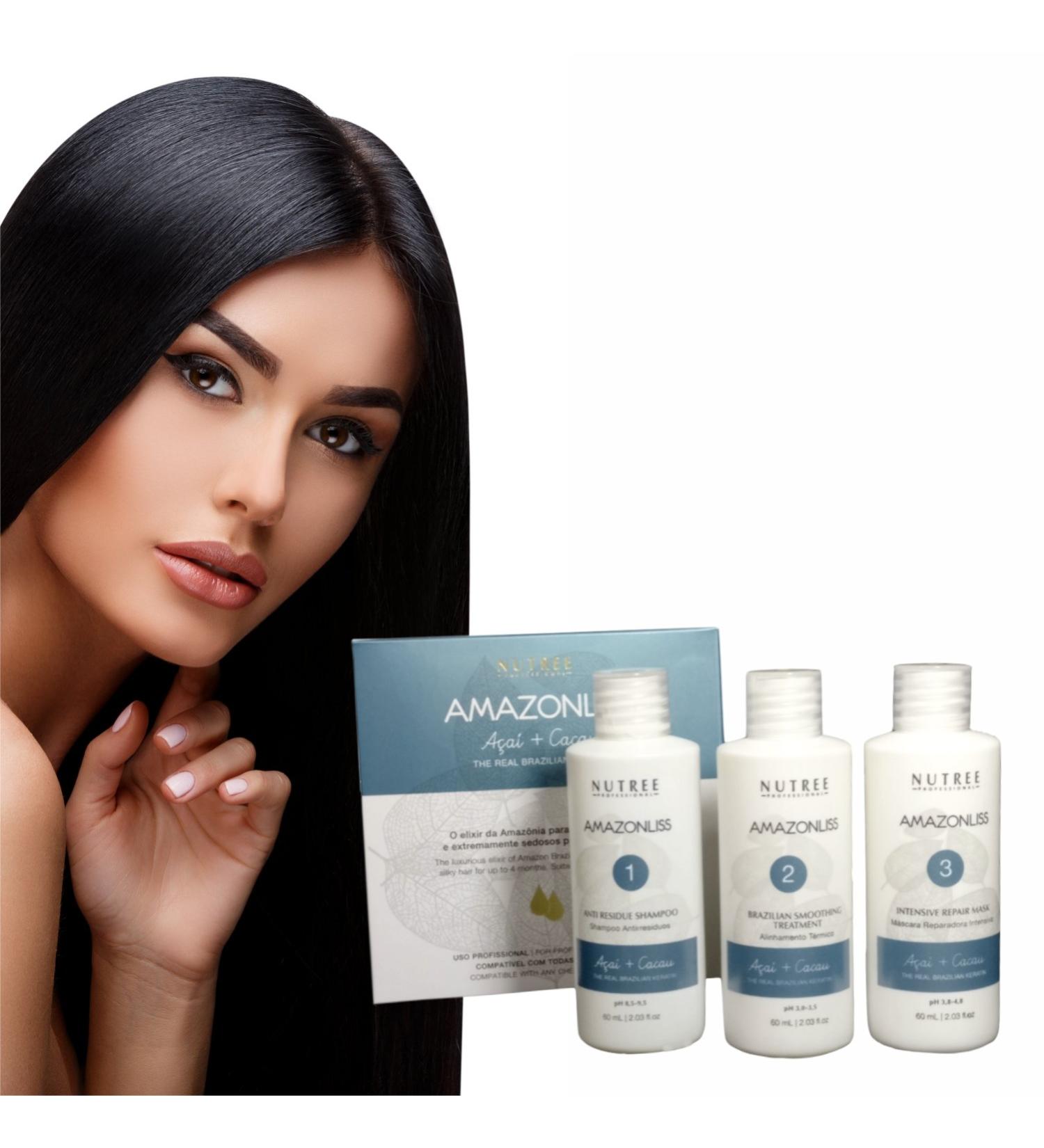 Amazonliss Keratin Hair Treatment Kit - 2.03 Fl Oz x 3 - Hair Straightening & Smoothing Treatment - Keratin Para Alisar el Pelo - Buy Online on GoSupps.com