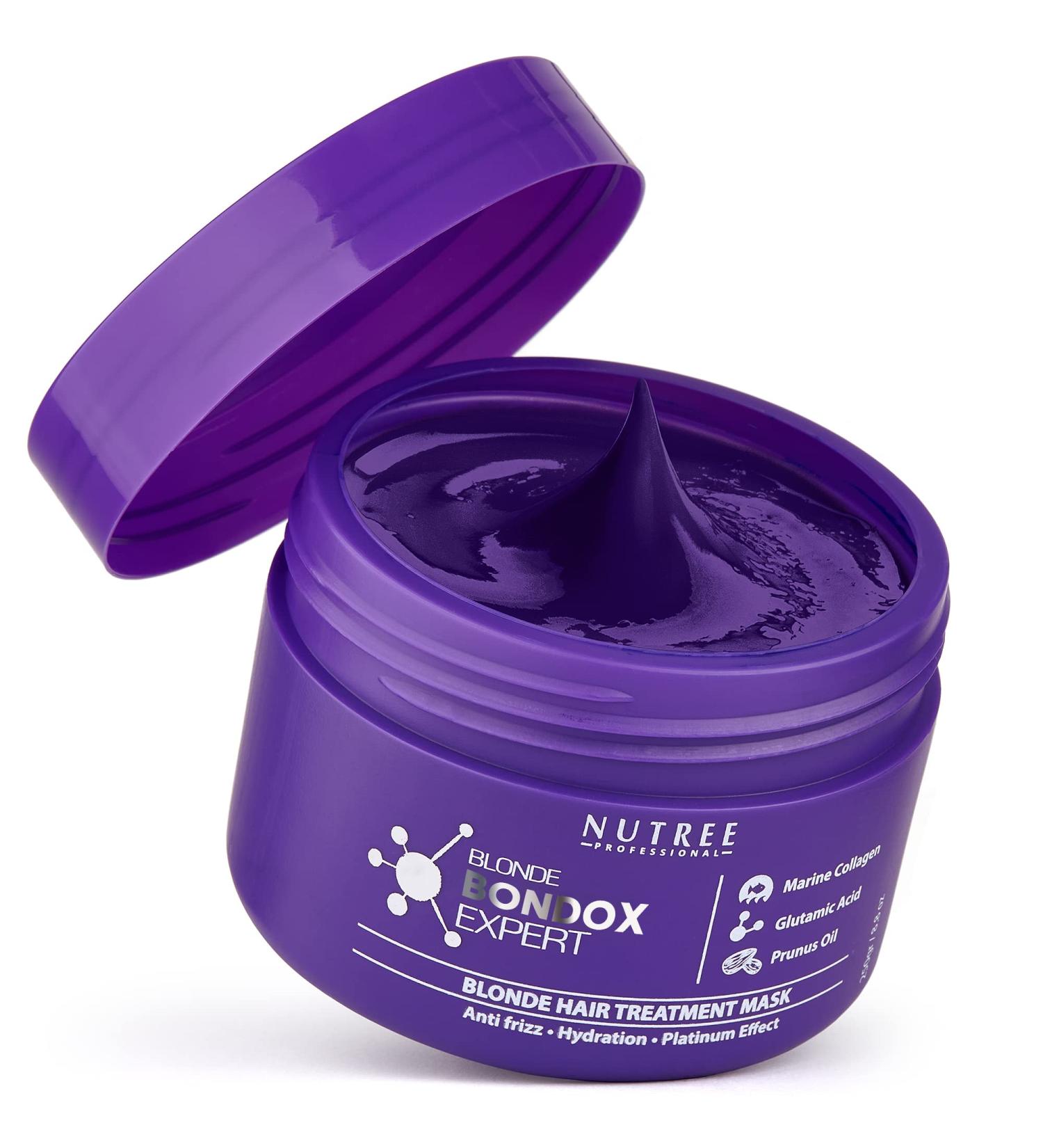 Blonde Bondox Hair Treatment 8.8 oz Purple Mask for Blondes | Formaldehyde-Free, Cruelty-Free | Marine Collagen & Almond Oil Repair Mask 8.8 Fl Oz - Buy Online on GoSupps.com