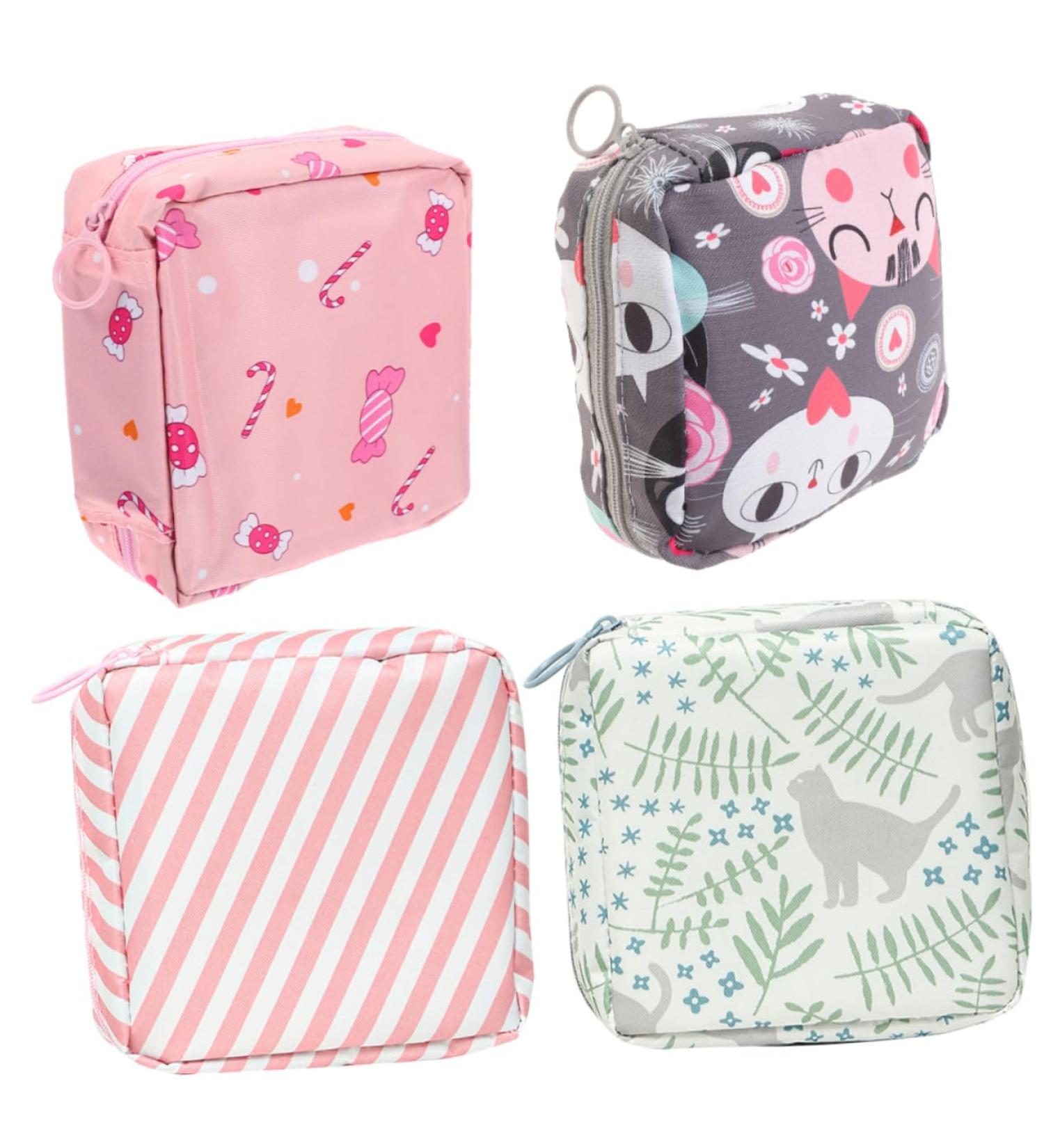 Plafope Women's Bandage Personal Bag - 4 Piece Period Pillow & Menstrual Container Set | Stylish & Functional Travel Solution - Buy Online on GoSupps.com