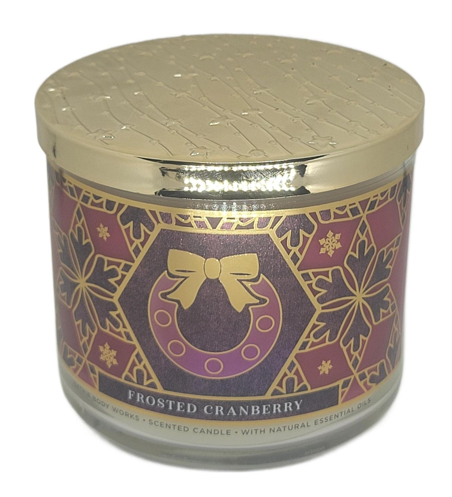 Buy Bath & Body Works White Barn 3-Wick Candle with Essential Oils - Frosted Cranberry 14.5 oz | 2021 Christmas Scents | International Shipping Available - Buy Online on GoSupps.com