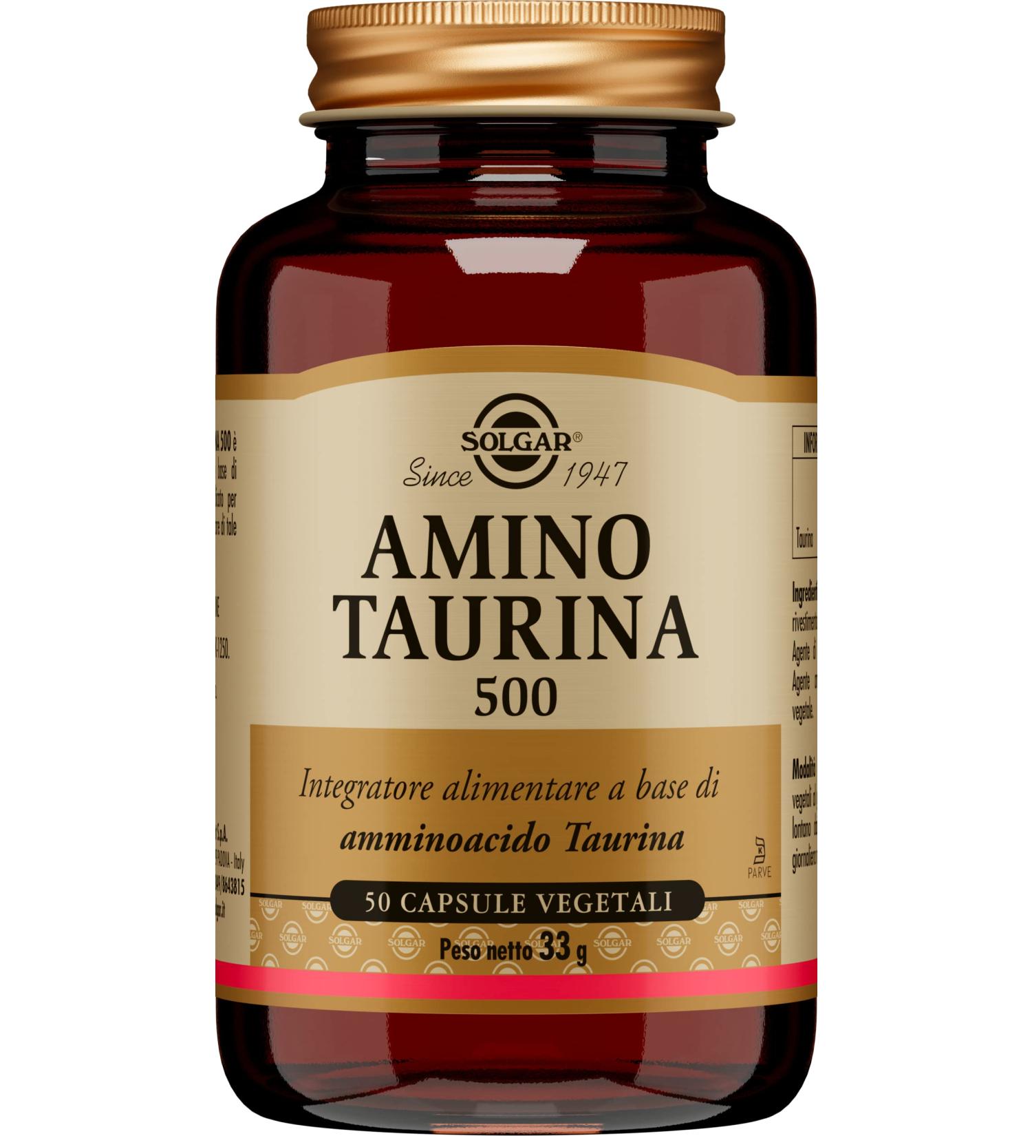 Buy Solgar Amino Taurin 500 Capsules - Premium Amino Acid Supplement for Energy & Wellness | International Shipping Available - Buy Online on GoSupps.com