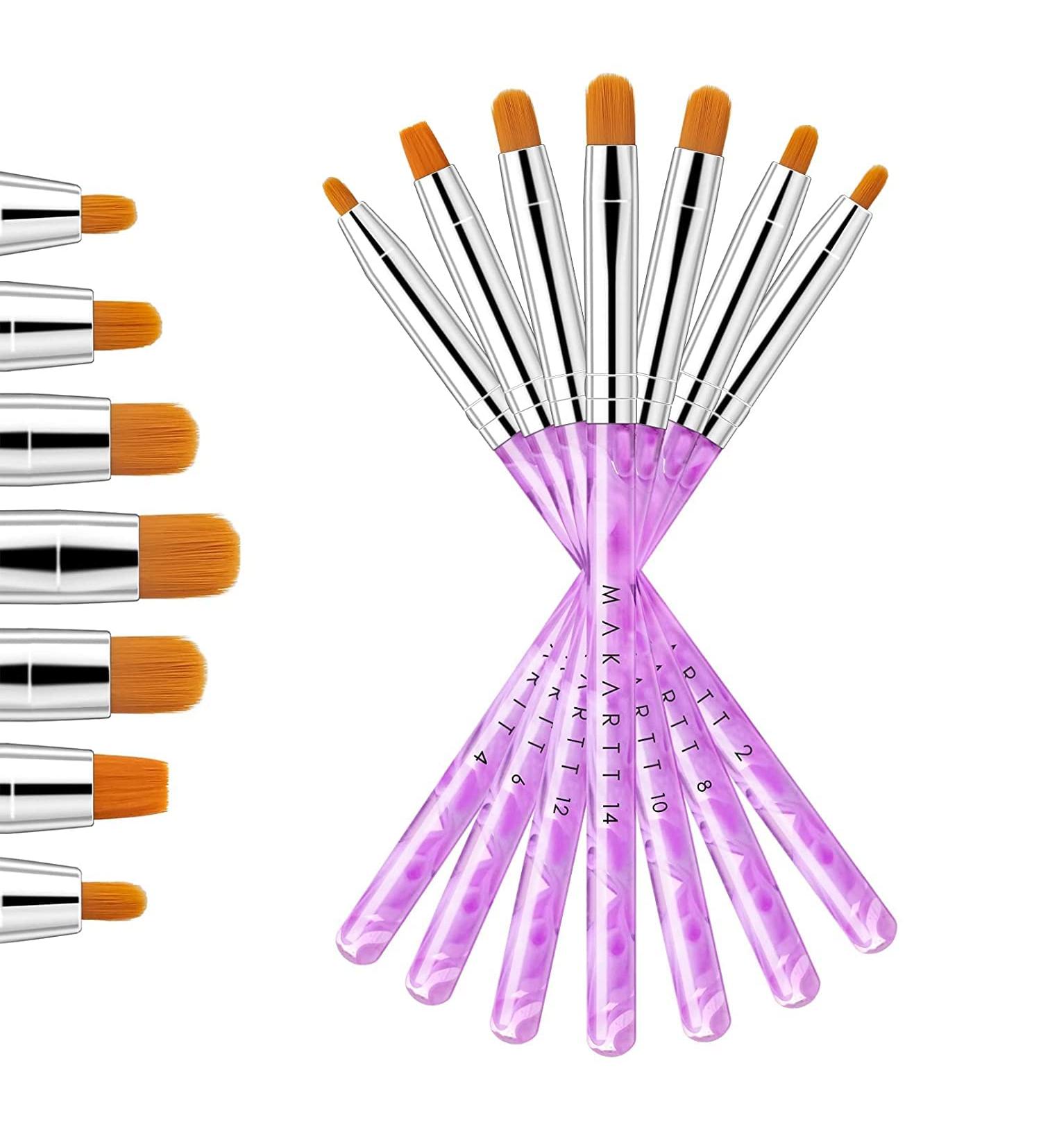 Makartt 7-Part Nail Art Brush Set | Multi-Functional UV Gel & Poly Extension Brushes | DIY Nail Design Tools - Buy Online on GoSupps.com