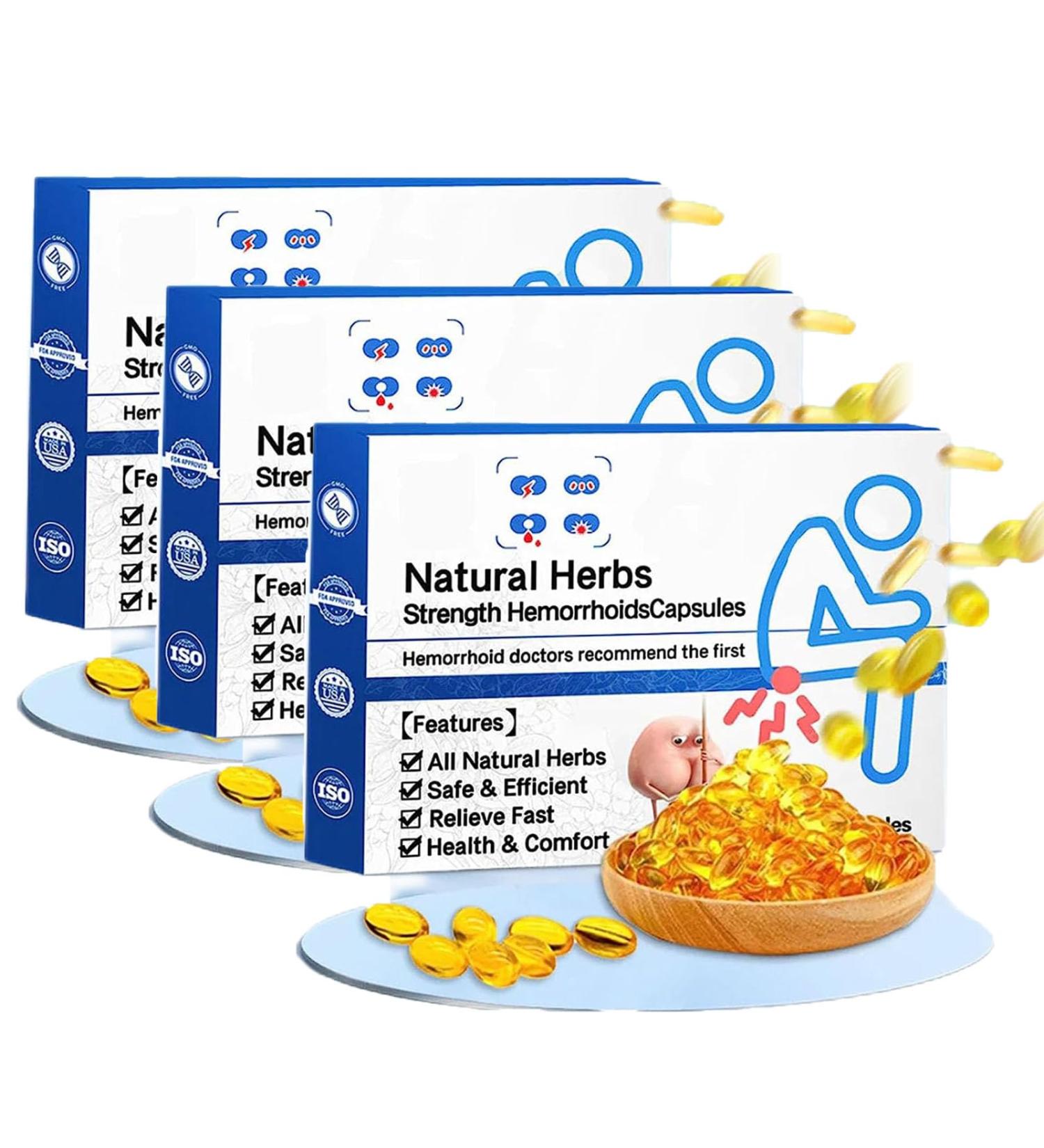 Tonkog Heca Natural Herbal Strength Hemorrhoid Capsules - Pack of 3 - Buy Online on GoSupps.com