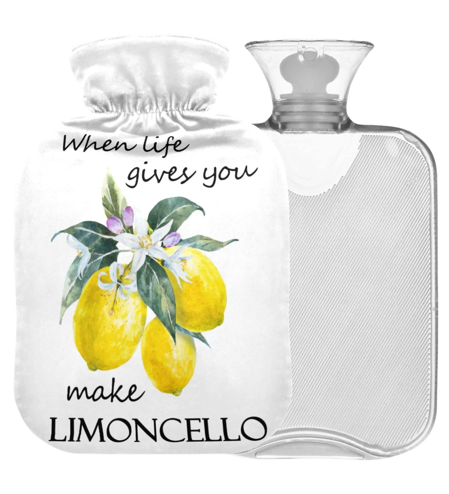 NAANLE LMONCELLO 2L Transparent Hot Water Bottle with Cover - Ideal for Pain Relief Heat Therapy & Bed Warmth - Perfect for Hands & Feet - Buy Online on GoSupps.com