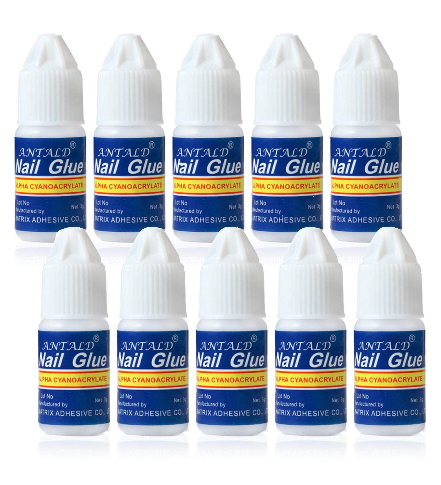 Super Strong Nail Glue for Acrylic Nails - Professional Long Lasting Bond - 0.1oz (10 Bottles) - Buy Online on GoSupps.com