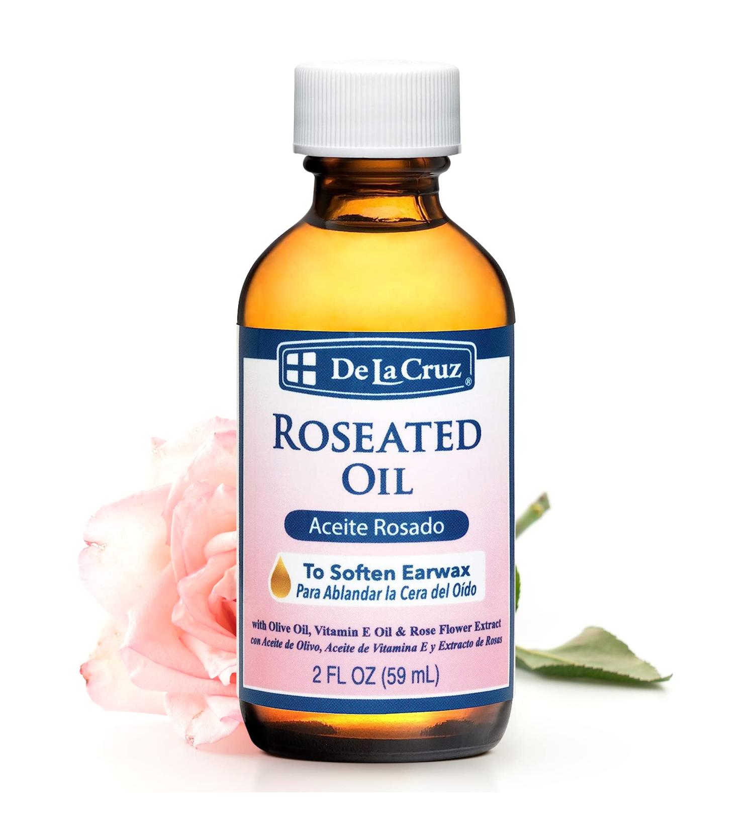 De La Cruz Roseated Oil - Natural Ear Wax Softener Blend with Rose Flower Extract - Ear Wax Aid - Made in The USA - 2 Fl Oz Roseated 2 Fl Oz (Pack of 1) - Buy Online on GoSupps.com
