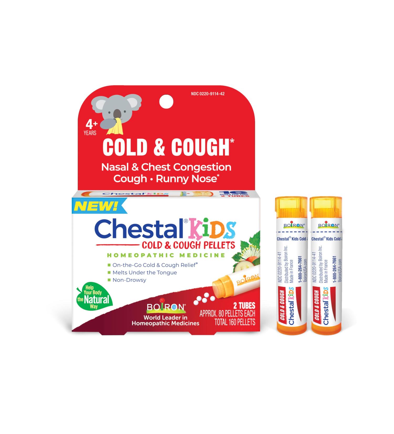 Chestal Kids Cold & Cough Pellets for Nasal & Chest Congestion Fitful Cough Sneezing Occasional Minor Sore Throat and Runny or Stuffy Nose - 2 Count (160 Pellets) - Buy Online on GoSupps.com