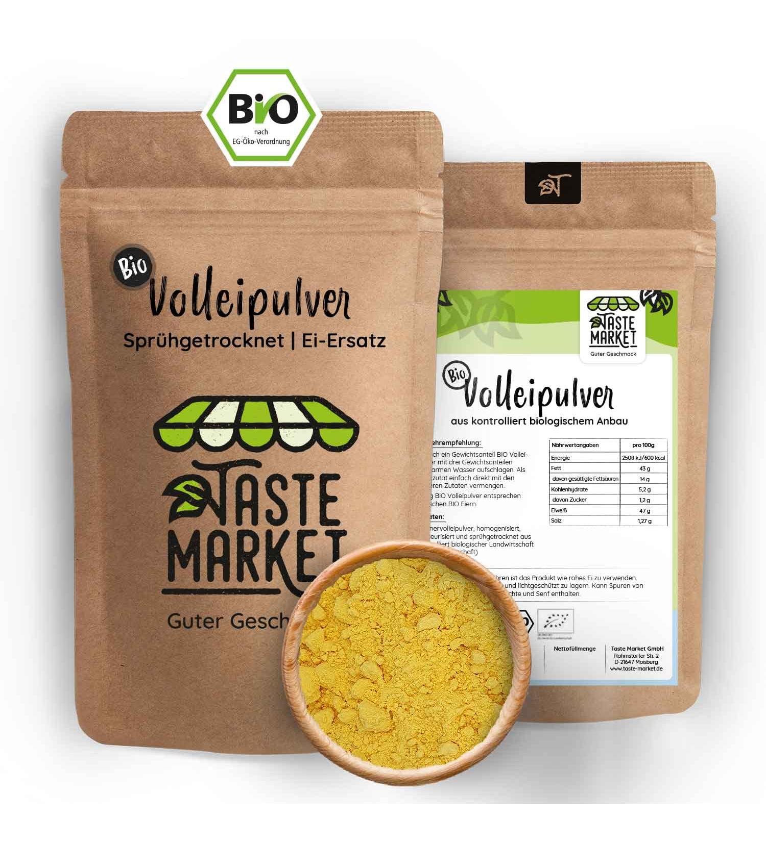 Buy 100g Organic Whole Egg Powder | Perfect for Scrambled Eggs & Baking | Egg Substitute | Spray Dried | Taste Market - Buy Online on GoSupps.com