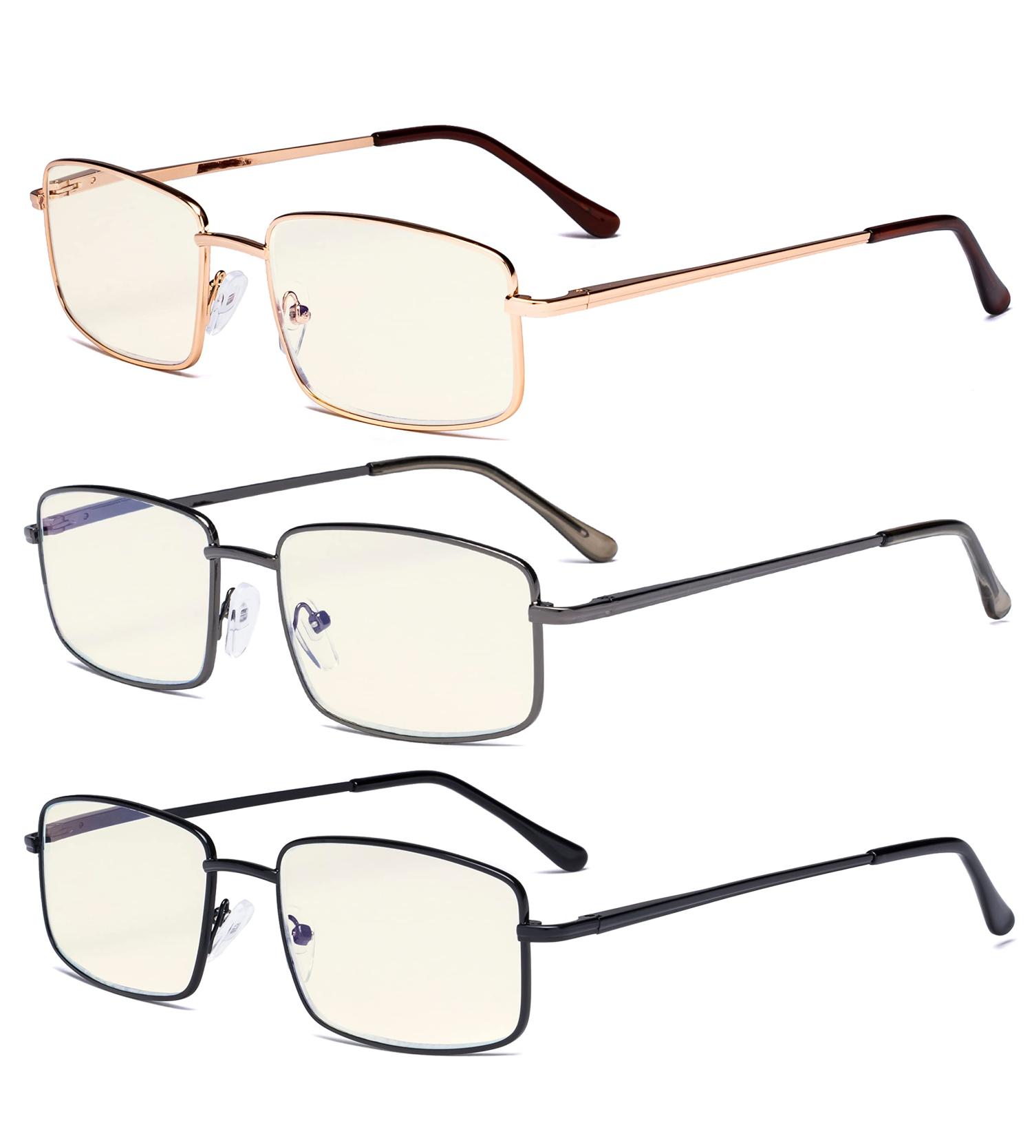 Buy Eyekepper 3 Pack Reading Glasses - Blue Light Blocking Metal Frame +0.75 Readers | International Shipping Available - Buy Online on GoSupps.com