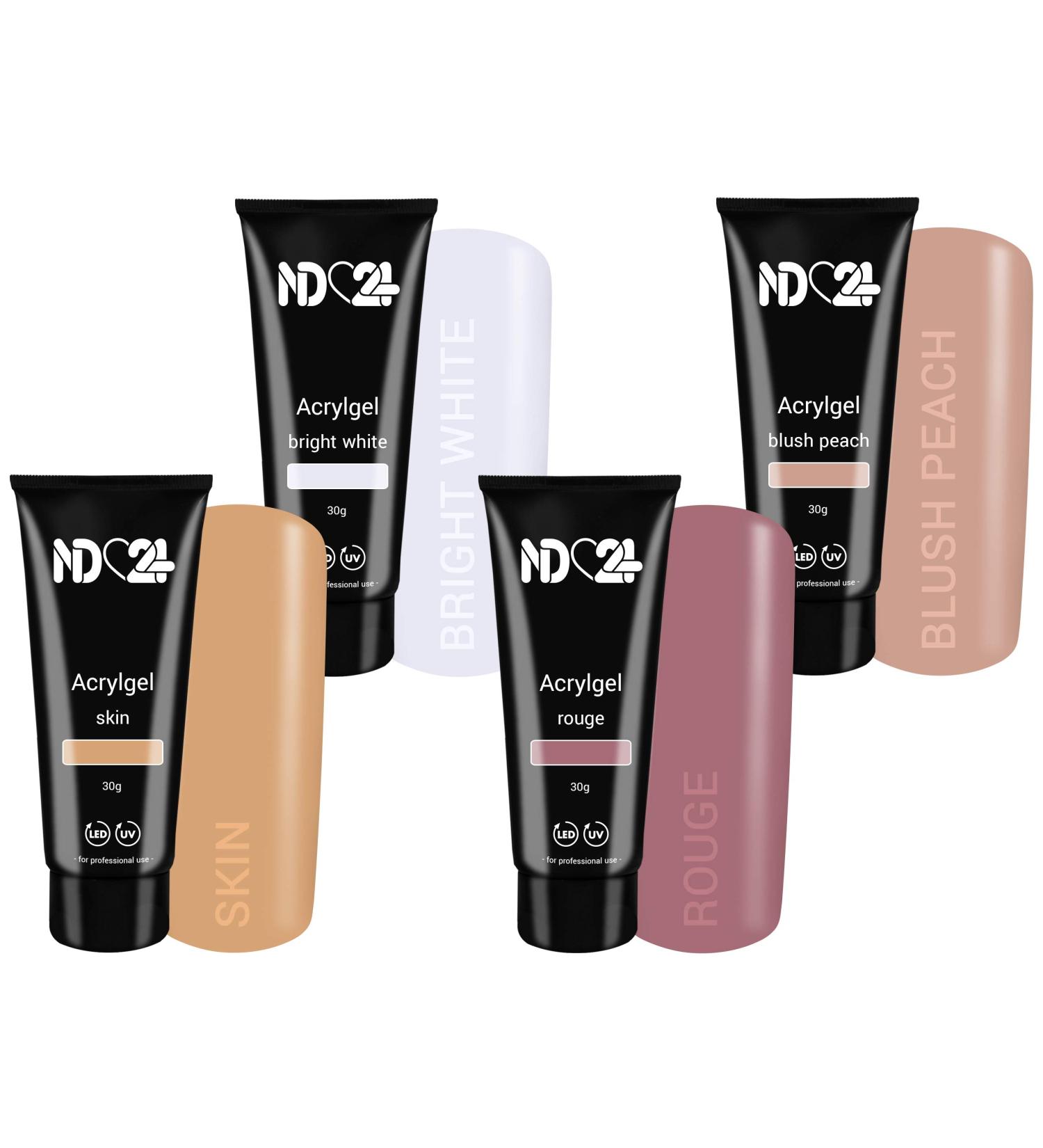 Poly Tube Set Dark Babyboomer - Bright White Blush Peach Skin & Rouge (4 x 30g) | International Shipping  - Buy Online on GoSupps.com