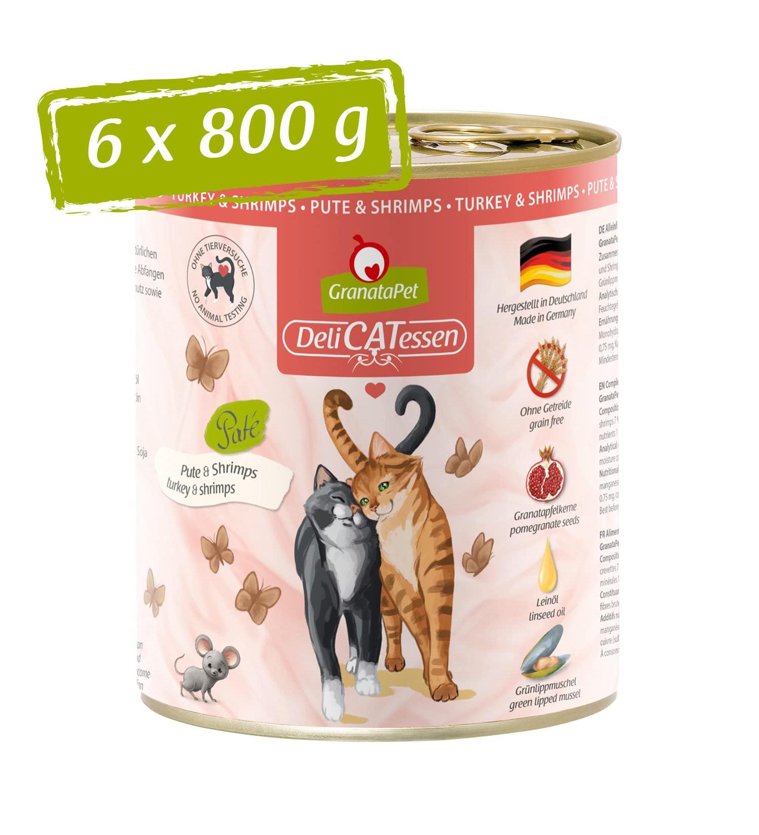 Granapet Delicatesse Pute & Shrimps - Grain-Free Gourmet Cat Food 6 x 800g Wet Food for Cats - Buy Online on GoSupps.com