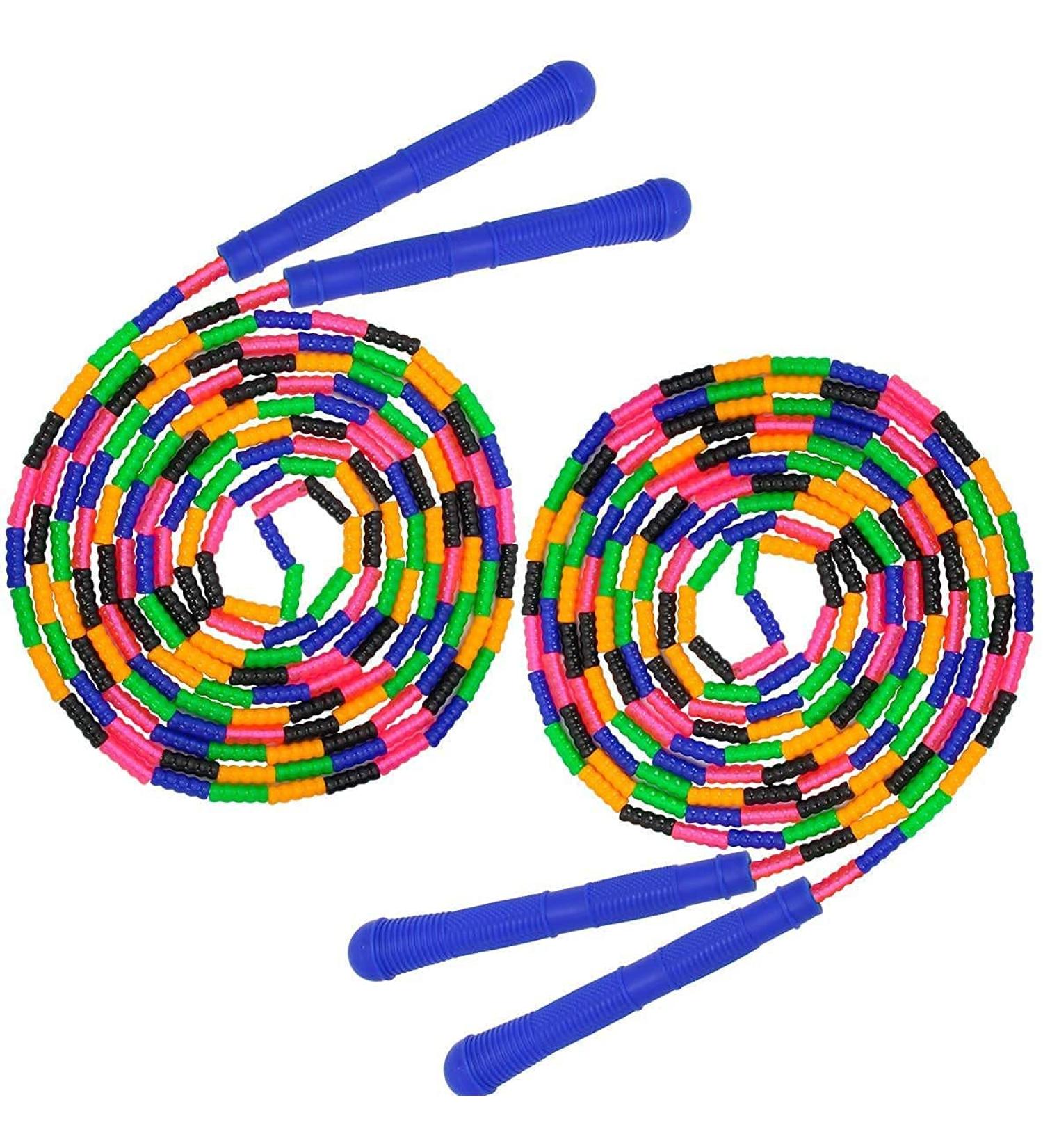 16 FT Coolrunner Double Dutch Jump Rope Set - Soft Beaded Skipping Rope for Kids & Adults - Plastic Segmented Jump Rope - Blue (2 Pack) - Buy Online on GoSupps.com