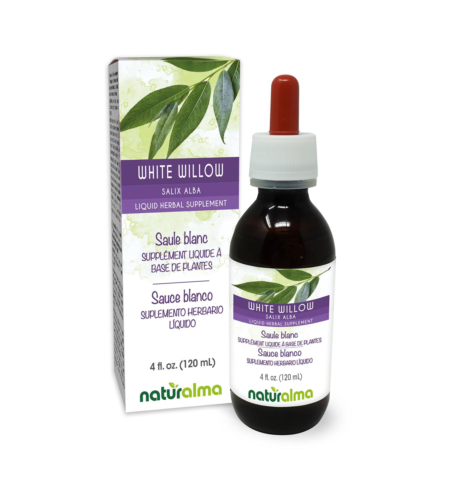 Naturalma White Willow Bark Tincture 4 fl oz - Alcohol-Free Liquid Extract | Vegan Herbal Supplement from Italy - Buy Online on GoSupps.com