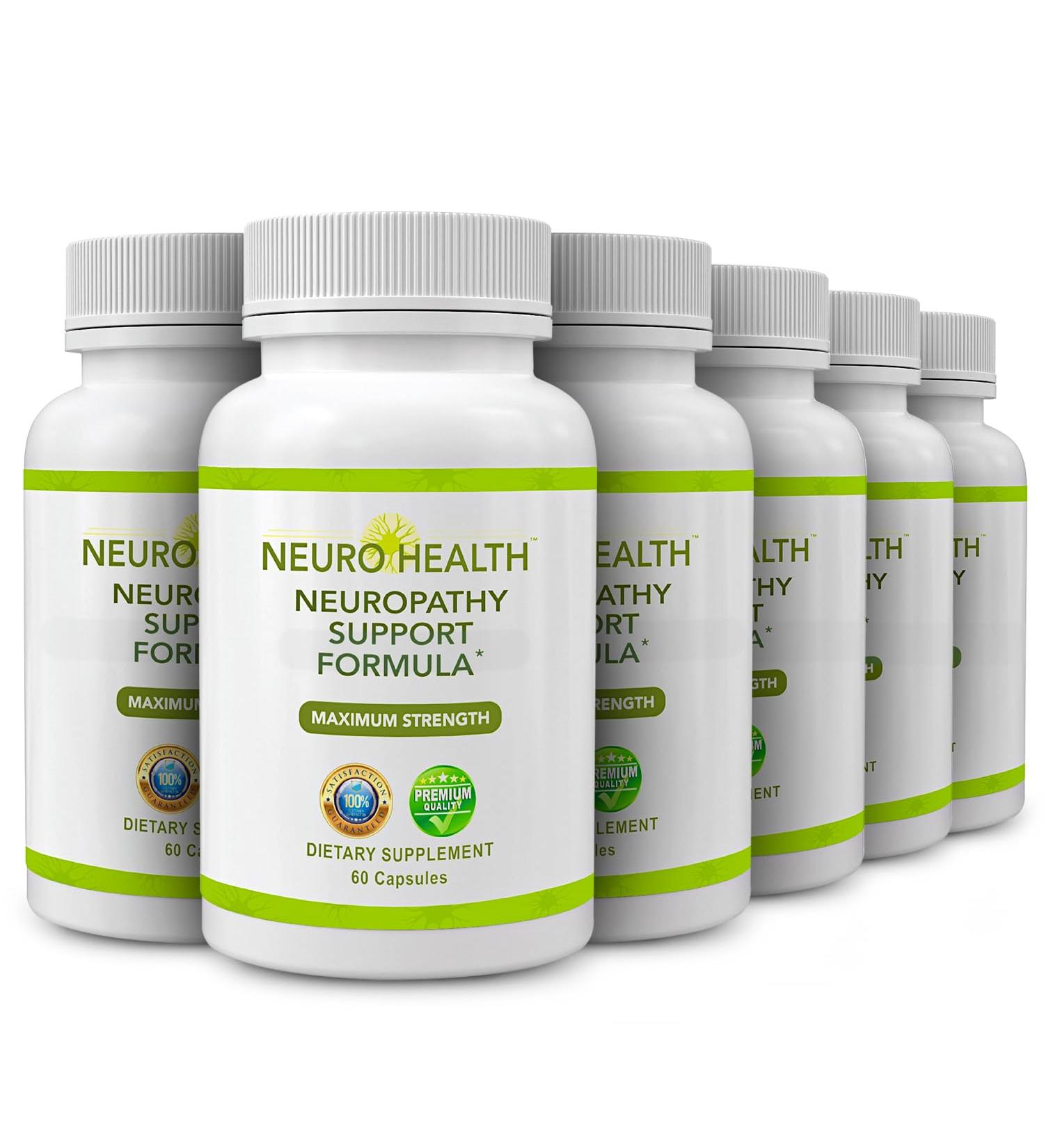 Nerve Support Formula for Neuropathy - Your Nerve Supplement with B Vitamins and Alpha Lipoic Acid - Rapid Absorption - 360 Capsules Pack of 6 (60 Capsules Each) - Buy Online on GoSupps.com