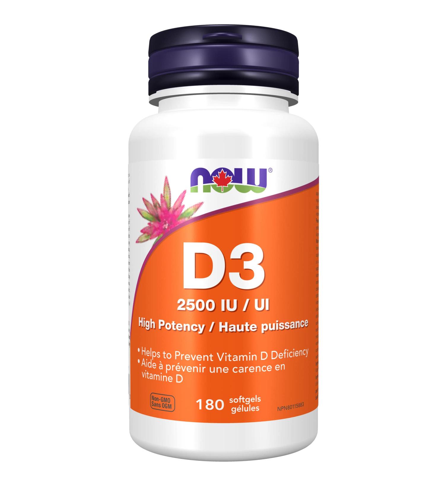 Now Foods Vit D-3 2 500 IU 180gel 0 180 count (Pack of 1) - Buy Online on GoSupps.com
