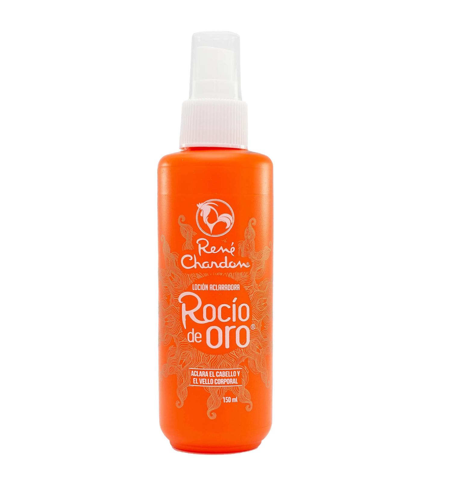 Rene Chardon Rocio de Oro Hair Lightening Lotion Blonde formula, 5oz-150ml Spray bottle 1 count, with Vitamin D and Silicone, for all hair types - Buy Online on GoSupps.com