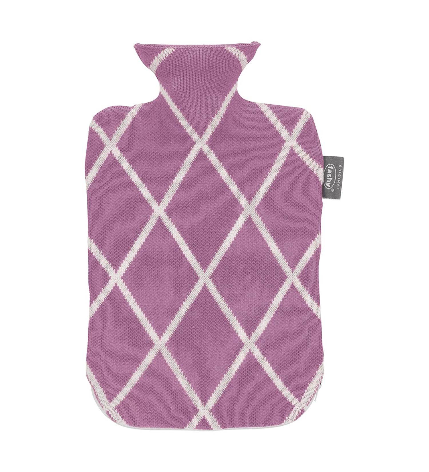 Fashy hot water bottle 2.0 L with knitted cover and zipper 67370 44 pink