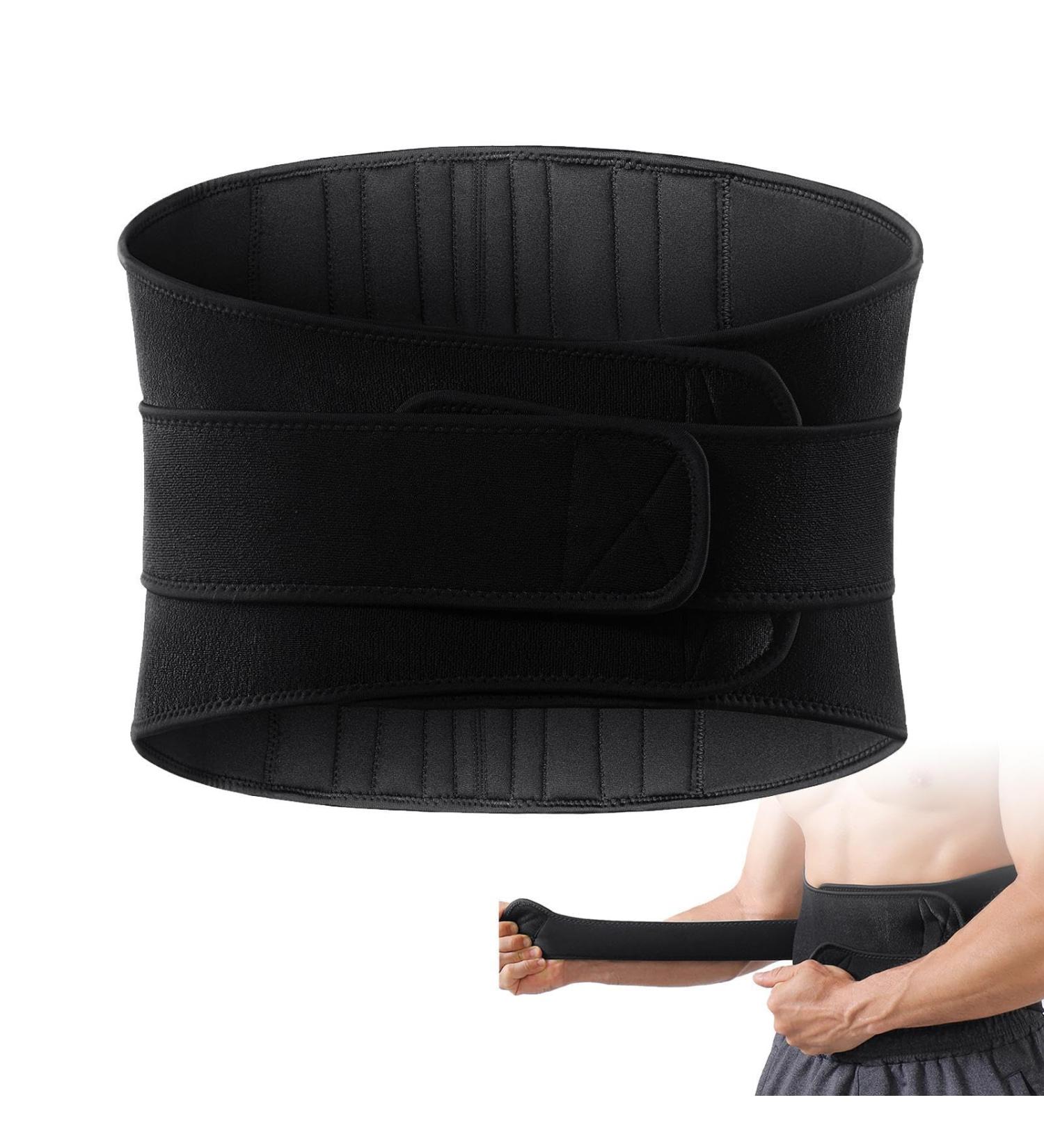 Waist Support Belt Reflective Lumbar Wrap Lower Back Support | Multipurpose Waist Supports Workout Back Brace for Outdoor Activities Black XL - Buy Online on GoSupps.com
