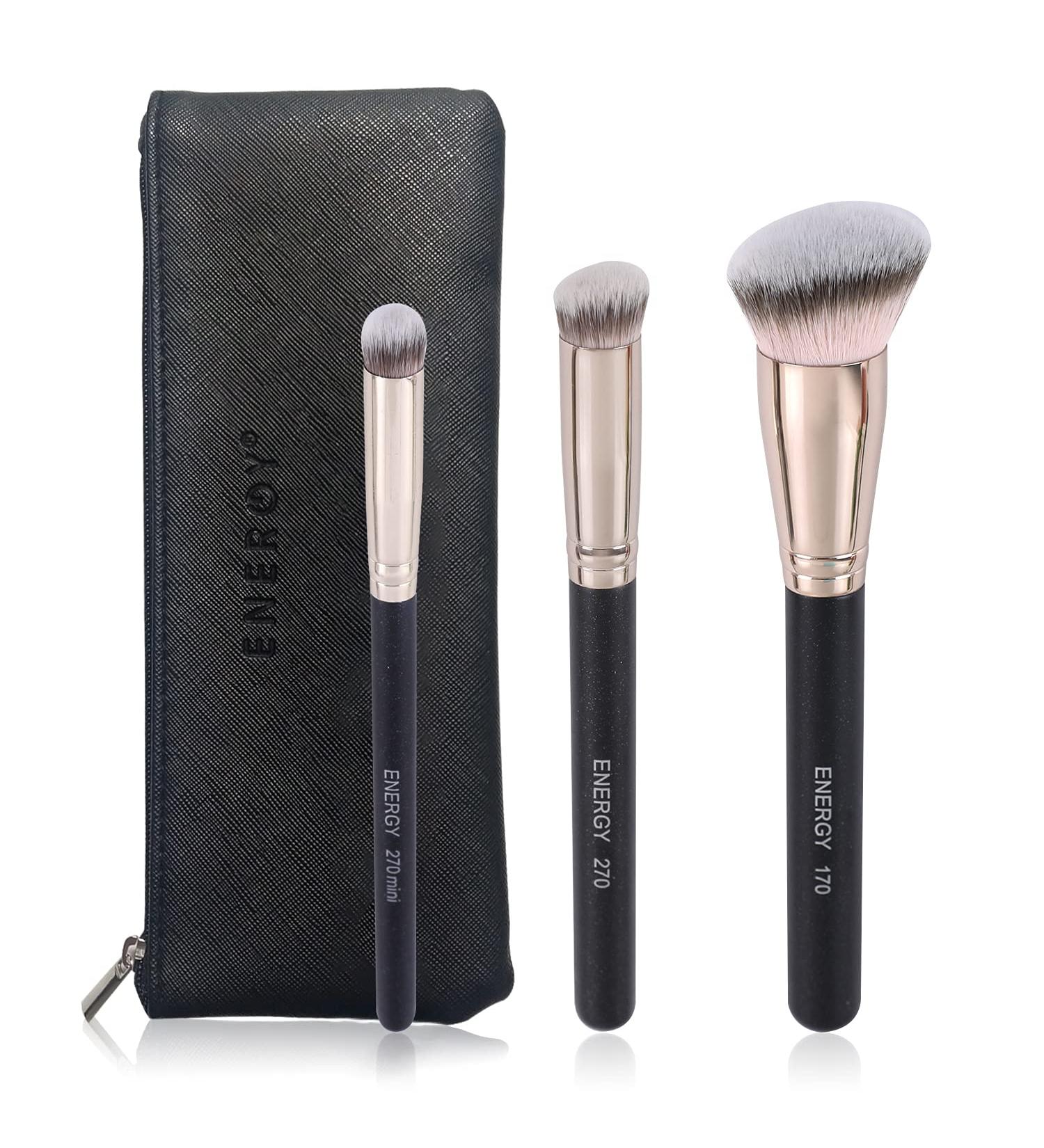 ENERGY Makeup Brushes Set | Pro Kabuki Foundation Brushes for Liquid & Cream | Premium Synthetic Bristles for Flawless Application - Buy Online on GoSupps.com