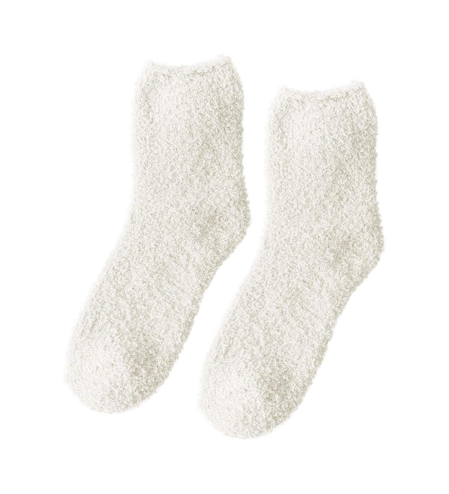 Ronony Women's Winter Fleece Socks - Thick Warm Sports Socks for Sneakers - Single-Colored Cotton Floor Socks - Buy Online on GoSupps.com